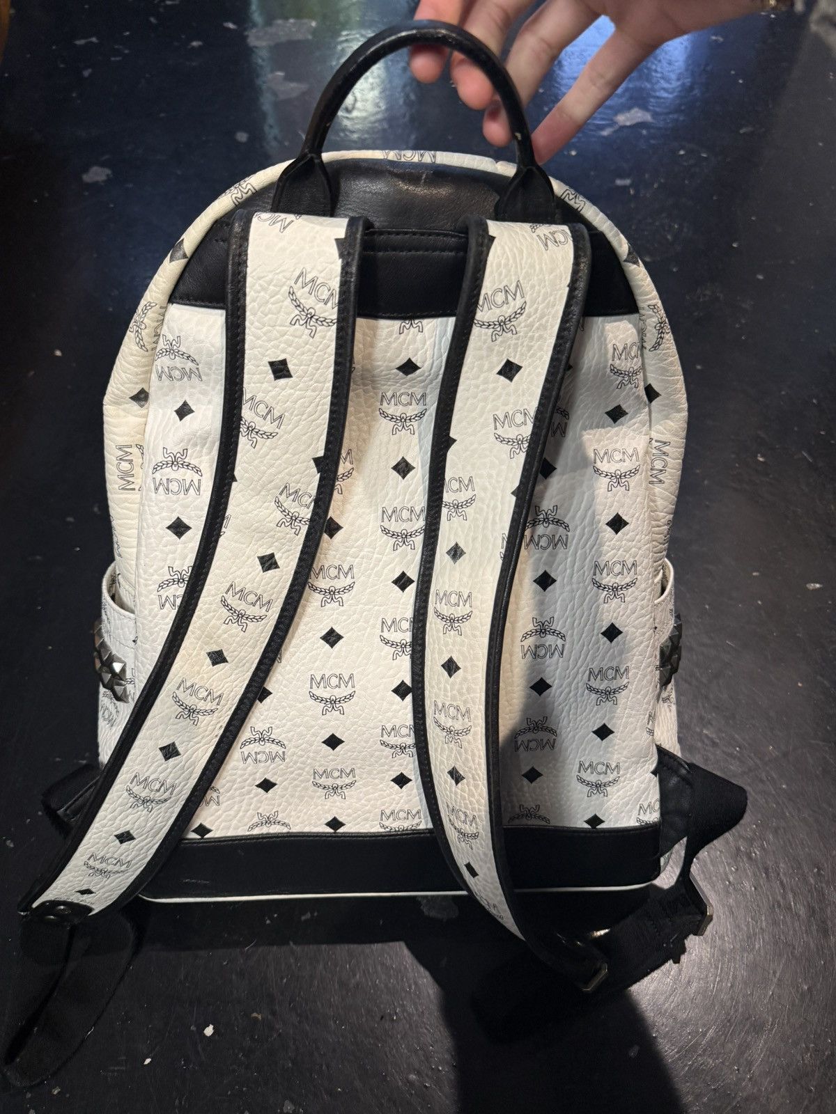 MCM Mcm white studded backpack Size ONE SIZE - 5 Thumbnail
