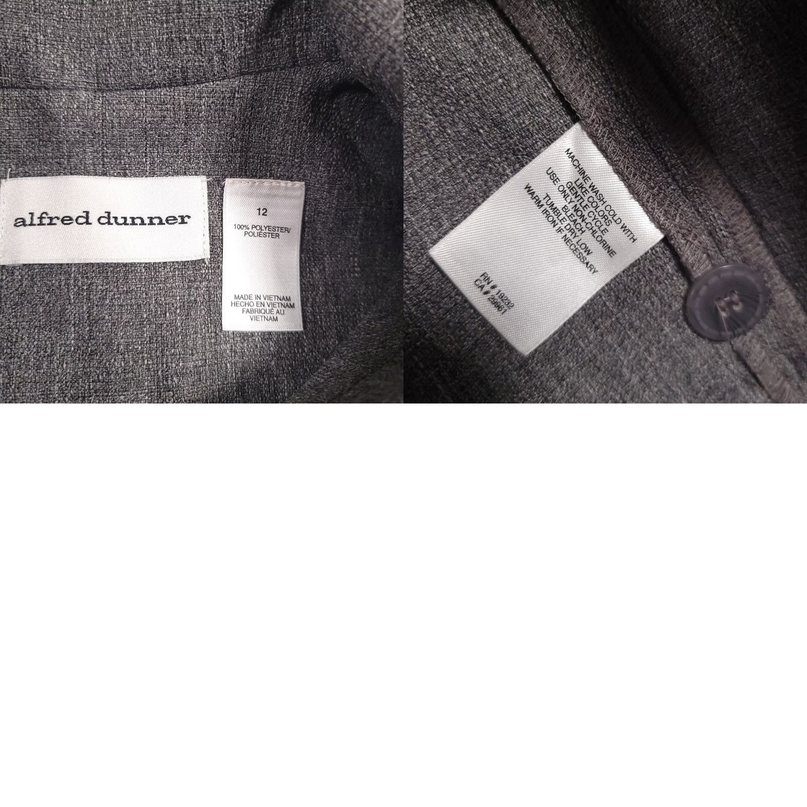 Vintage VINTAGE Alfred Dunner Blazer Shirt Jacket Women’s 12 Gray Shoulder Pads Button Up Size XL / US 12-14 / IT 48-50 - 9 Thumbnail