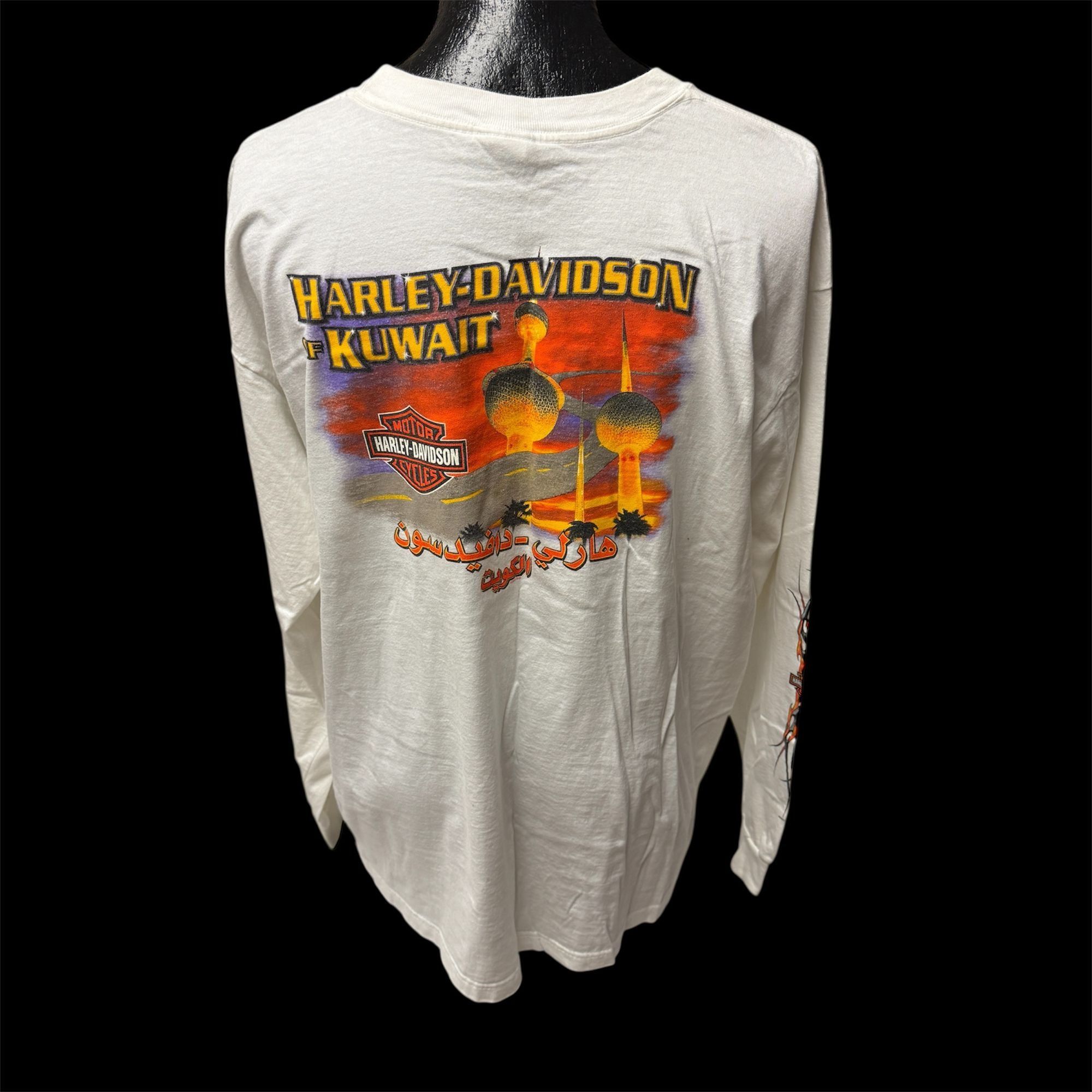 Harley Davidson Y2K HD KUWAIT Motorcycle FLAMES Long Sleeve T Shirt USA 2XL Size US XXL / EU 58 / 5 - 5 Thumbnail