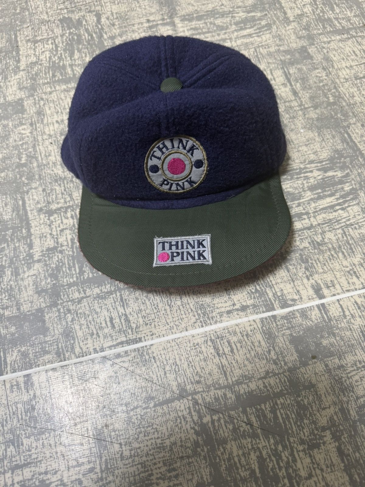 Japanese Brand × Vintage Vintage 80s Think Pink Cap Fleece Polartec Size ONE SIZE - 2 Thumbnail
