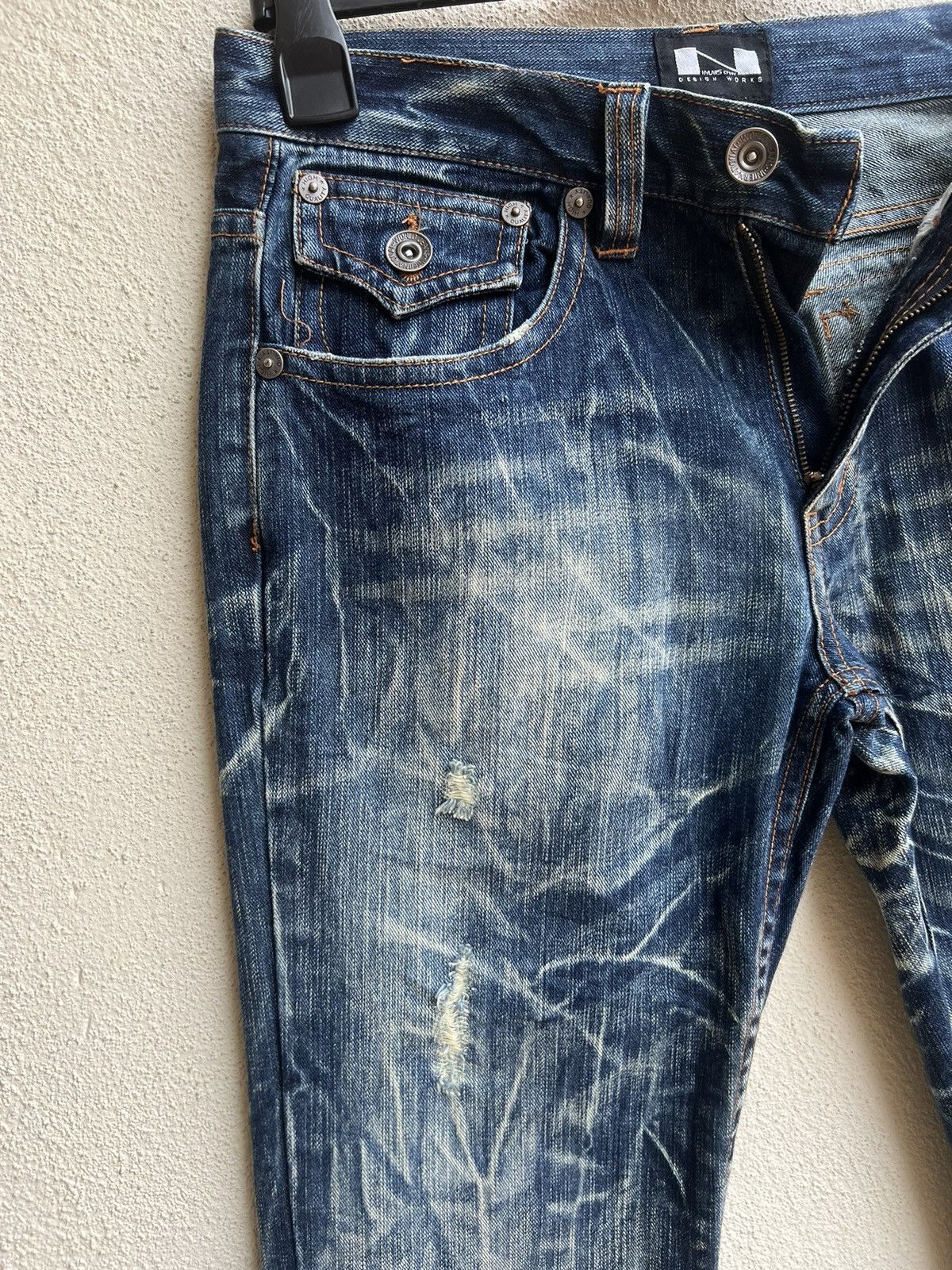 Vintage Nylus Japan Rips Discharge Denim Bootcut Jeans Flare Size US 30 / EU 46 - 8 Thumbnail