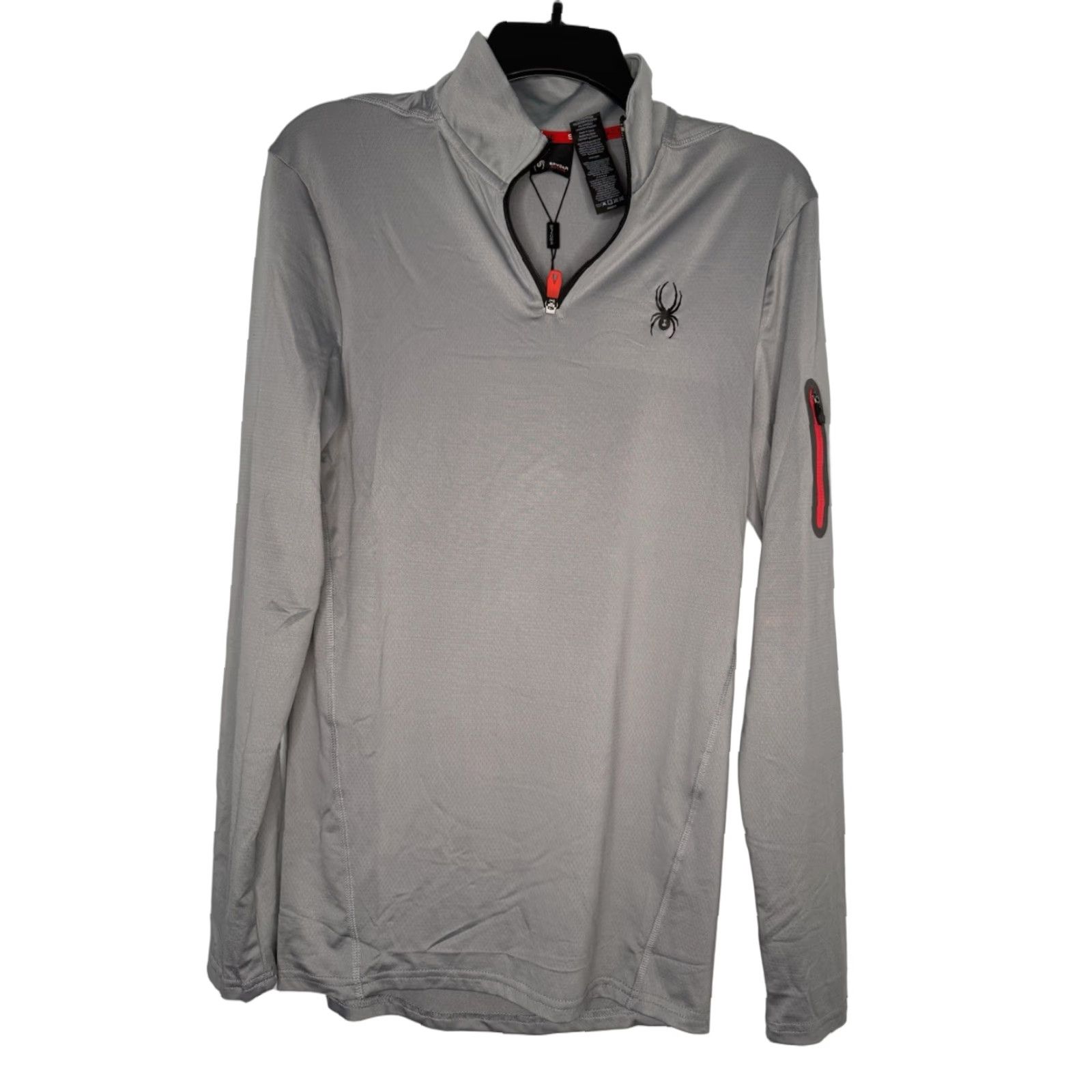 Spyder Spyder Mens Small Gray 1/4 Zip Long Sleeve Pullover Shirt Activewear Lightweight Breathable Stretch Size US S / EU 44-46 / 1 - 1 Thumbnail