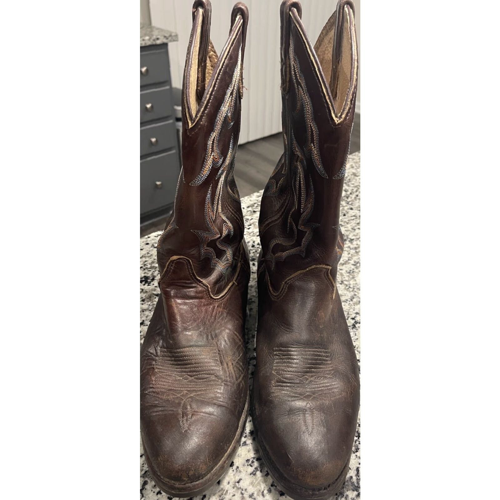Doublet Double H Boots Gel Ice Work Boots Brown Mens Size 11.5D US Brown Gel Ice Work Leather Western Cowboy Size US 11.5 / EU 44-45 - 2 Thumbnail