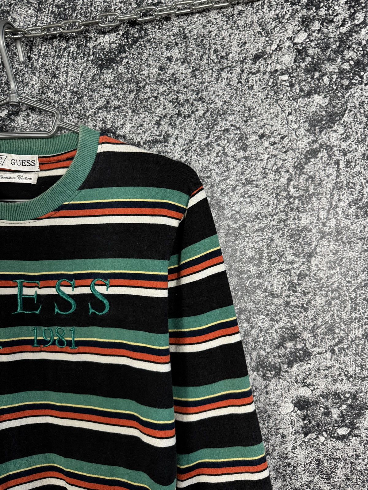 Guess Vintage Guess Striped Light Sweatshirt Premium Cotton Size US S / EU 44-46 / 1 - 2 Thumbnail