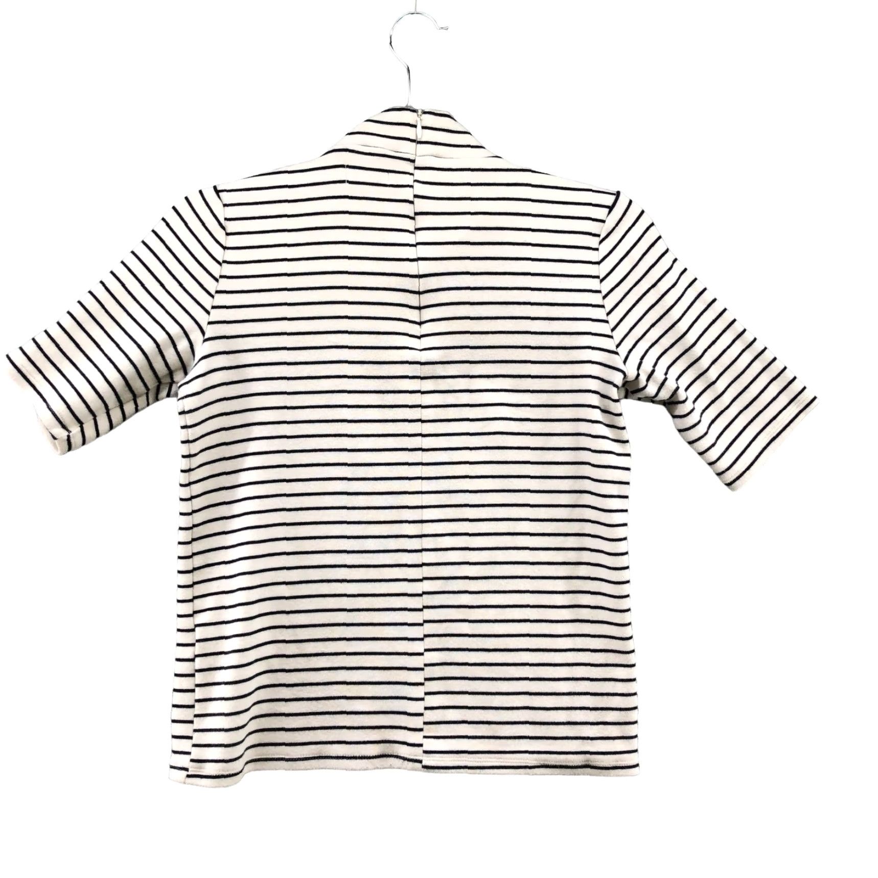 Abercrombie & Fitch Abercrombie & Fitch Mock Neck T Shirt Womens M Black White Striped Short Sleeve Size M / US 6-8 / IT 42-44 - 2 Thumbnail
