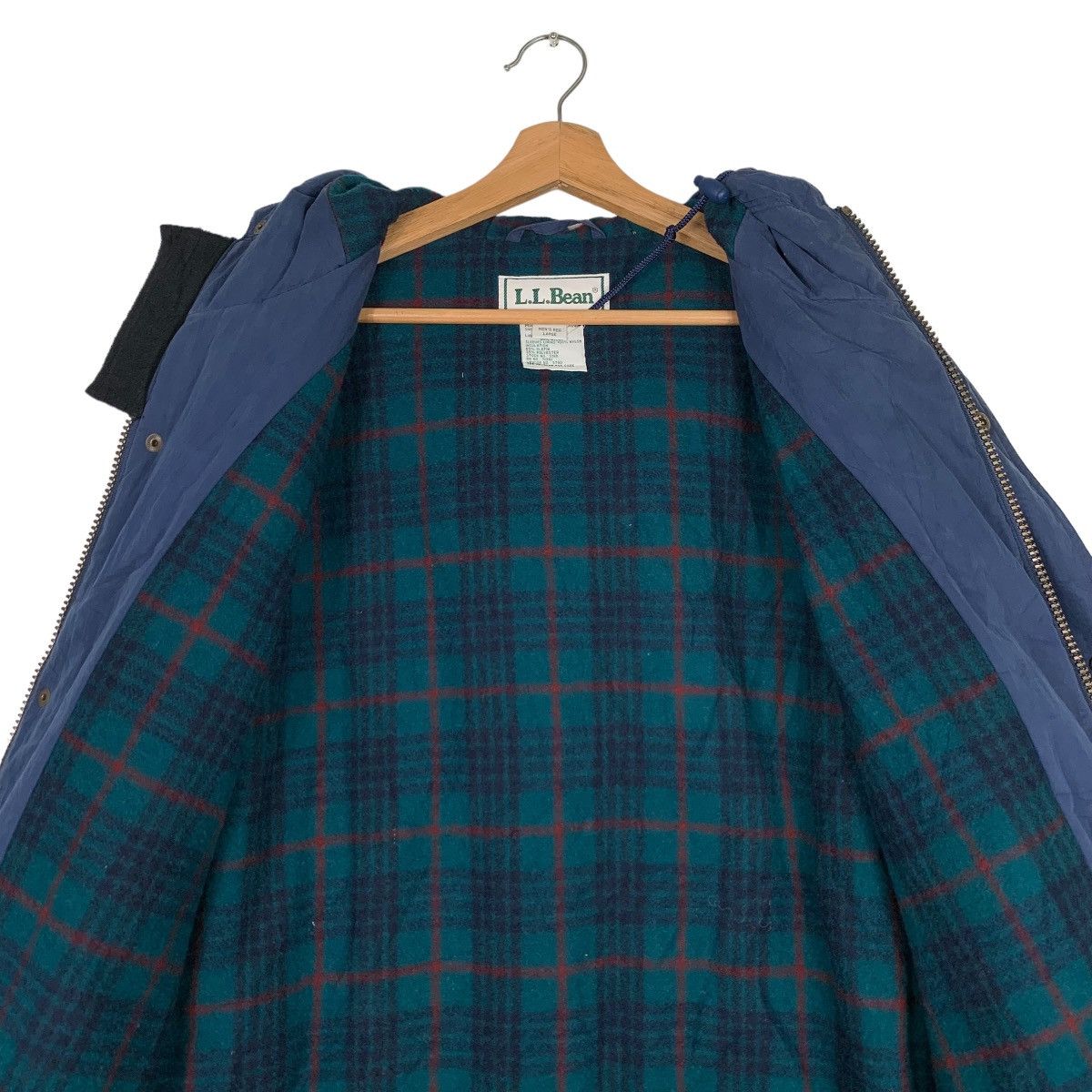 L.L. Bean L.L BEAN Tartan Lined Hooded Chore Jacket Parka #0353-C16 Size US L / EU 52-54 / 3 - 13 Thumbnail