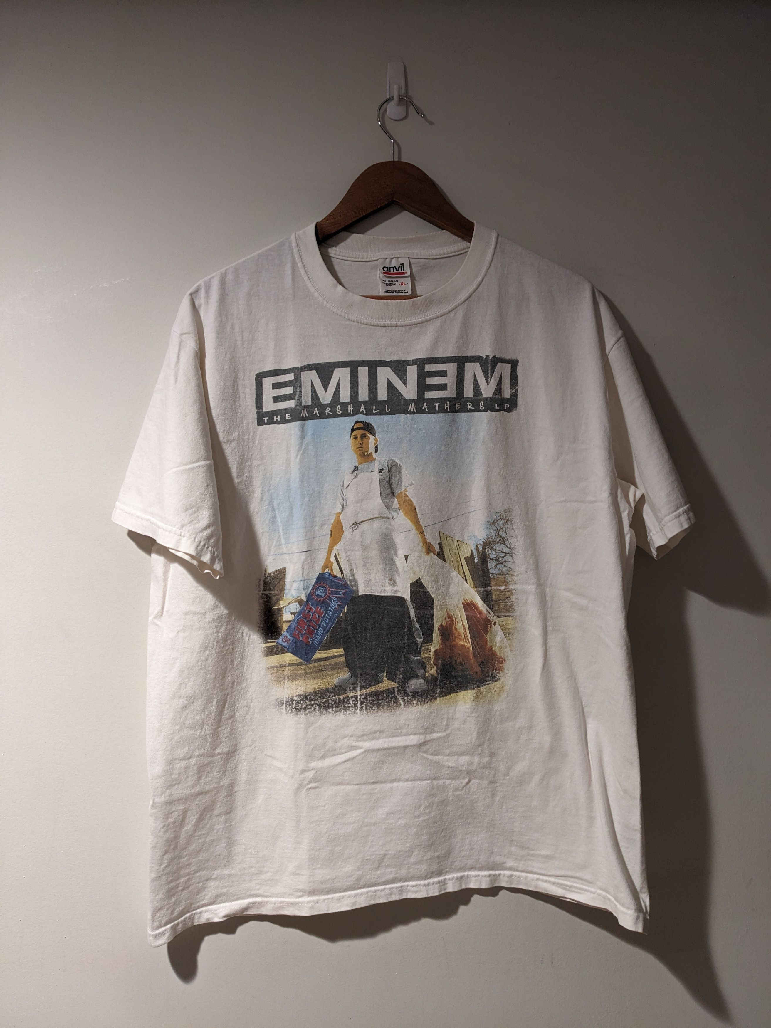 image of 2000 Eminem Marshall Mathers Lp Album Promo T-Shirt in White, Men's (Size XL)