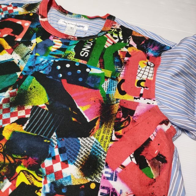 Comme des Garcons SHIRT Shirt Printed all-over docking pullover Long sleeve Blue Size US L / EU 52-54 / 3 - 4 Thumbnail