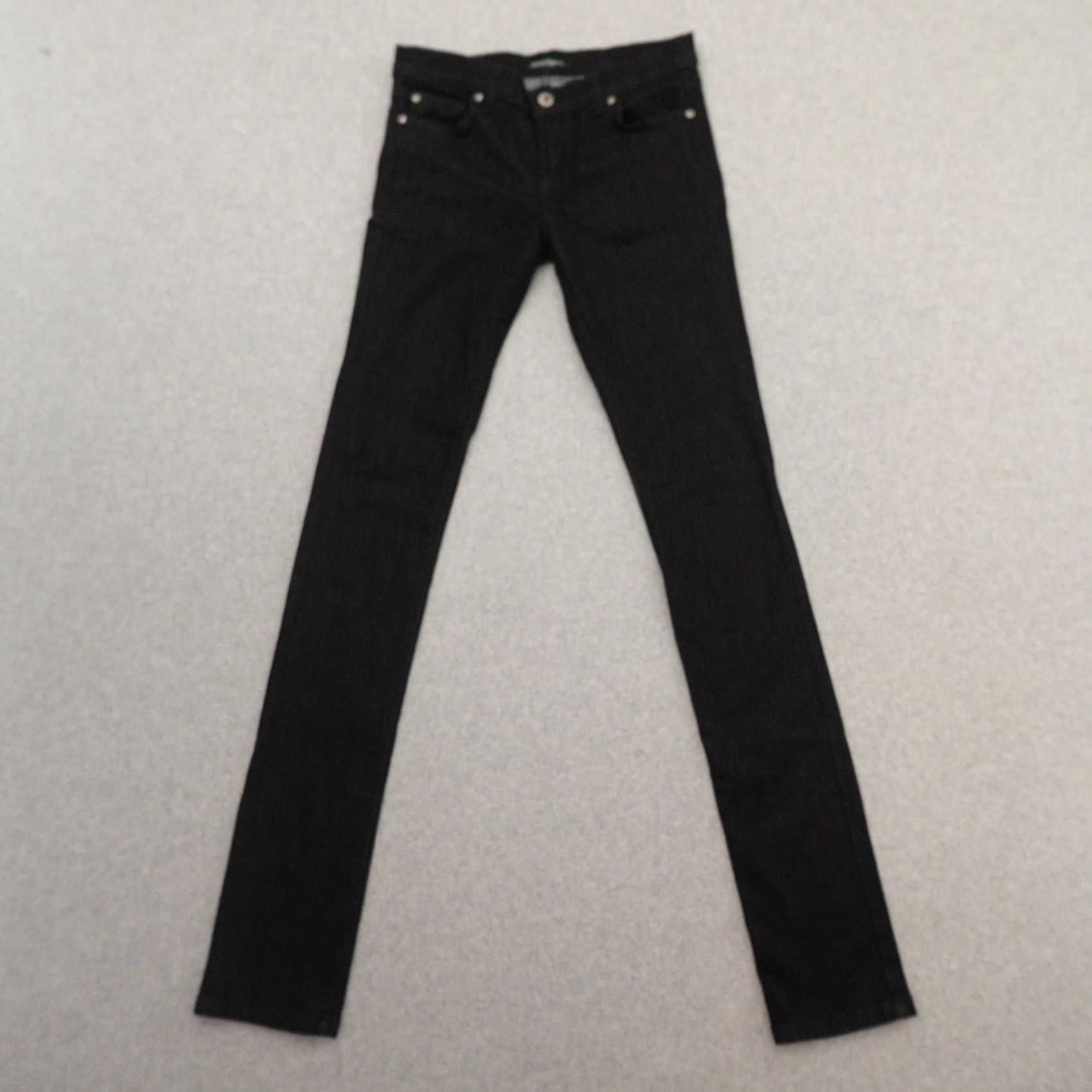 Vintage DAVID KHAN Jeans Womens 26 Skinny Black Stretch Denim Made in USA Size 26" / US 2 / IT 38 - 2 Thumbnail