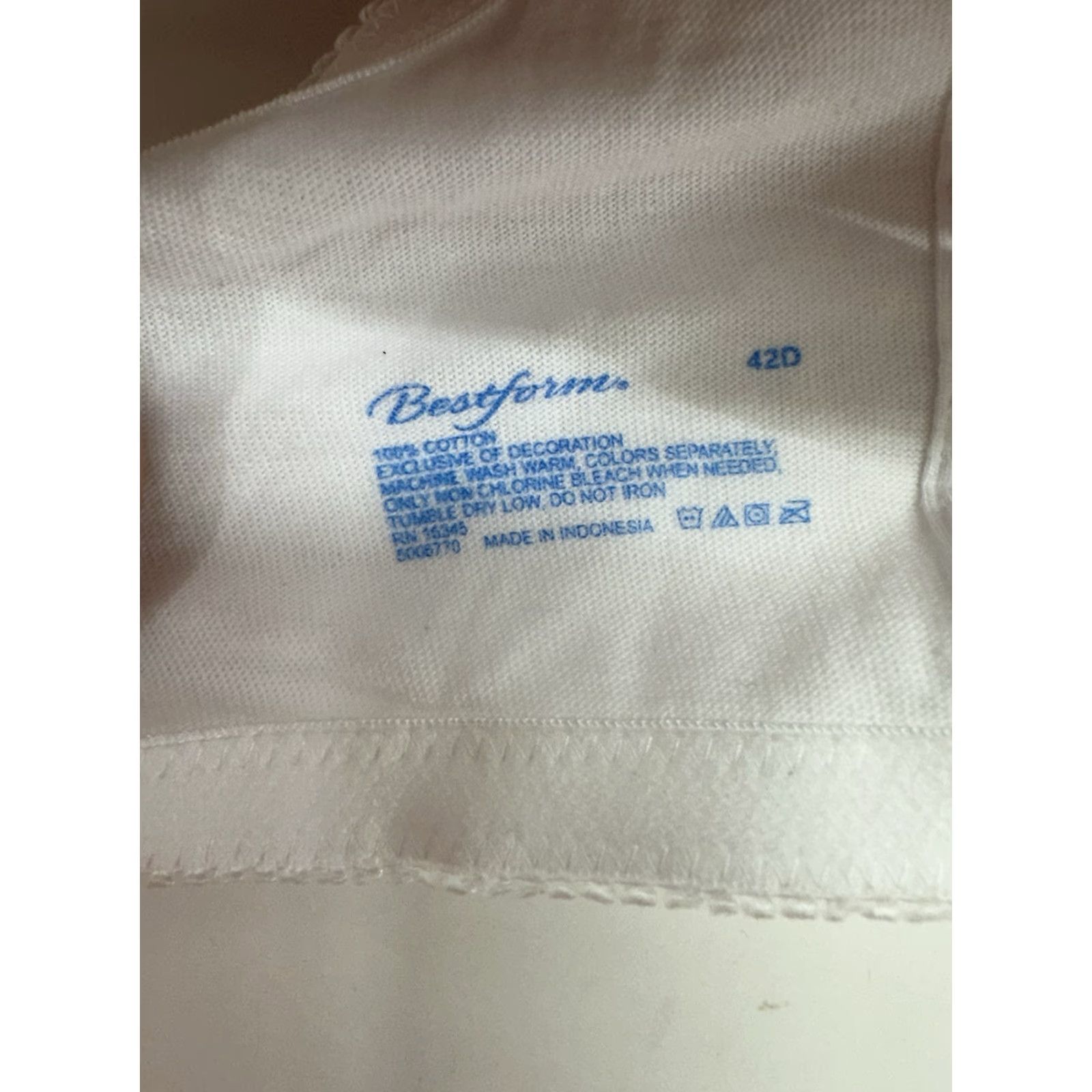 Vintage VINTAGE Bestform Bra 42D White Front Closure Womens NWTs Vintage 5006770 Size ONE SIZE - 4 Thumbnail