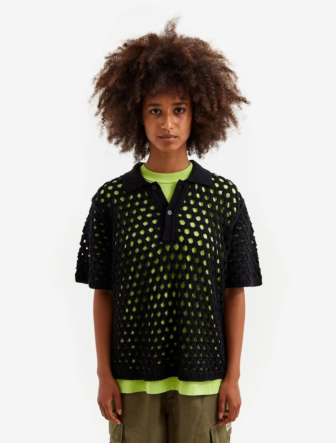 Stussy Stussy Big Mesh Polo Sweater 'Black' Size US L / EU 52-54 / 3 - 12 Thumbnail