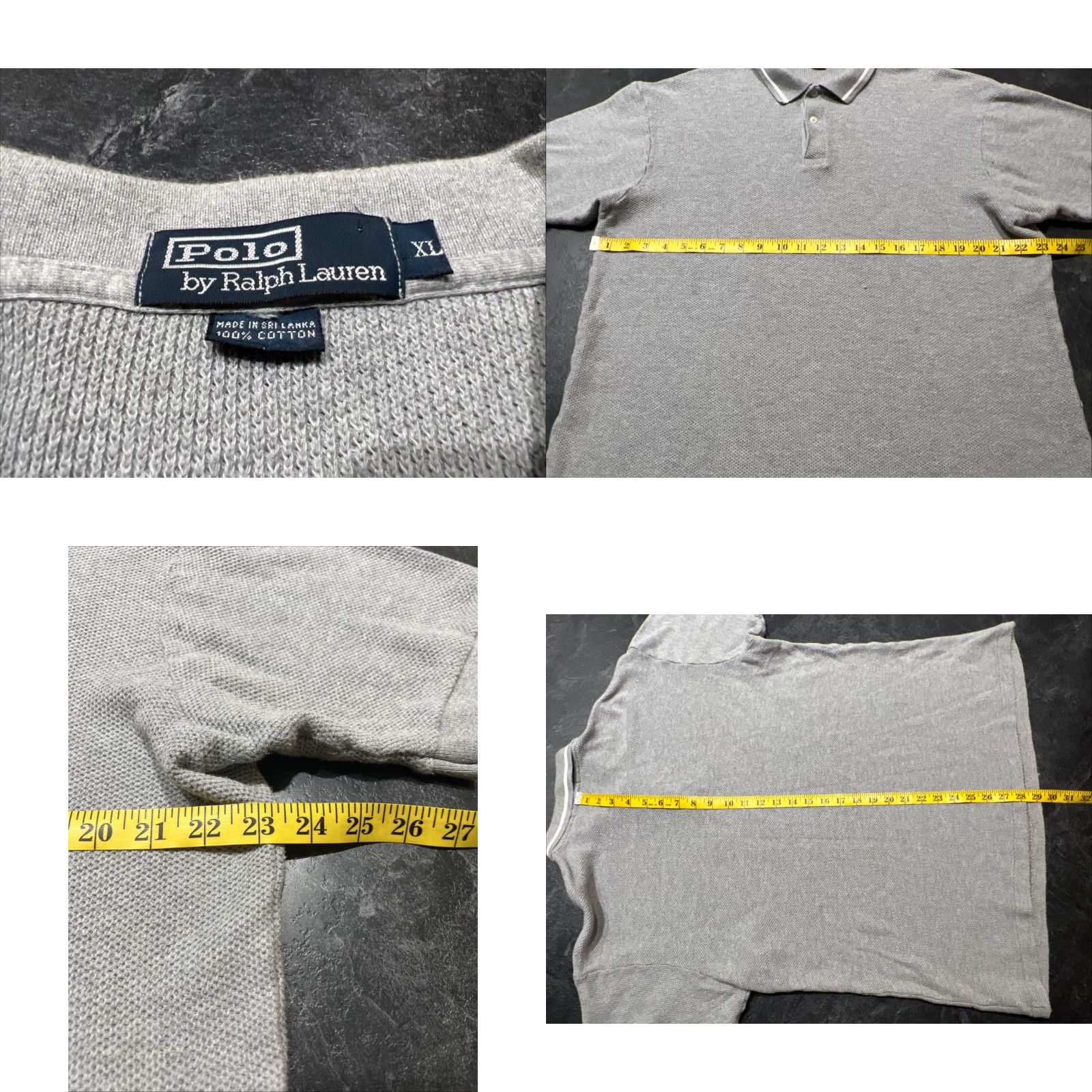 Ralph Lauren VINTAGE Ralph Lauren Polo Shirt Men's XL Short Sleeve Gray Knit All Seasons Waffle Pony Size US XL / EU 56 / 4 - 8 Thumbnail