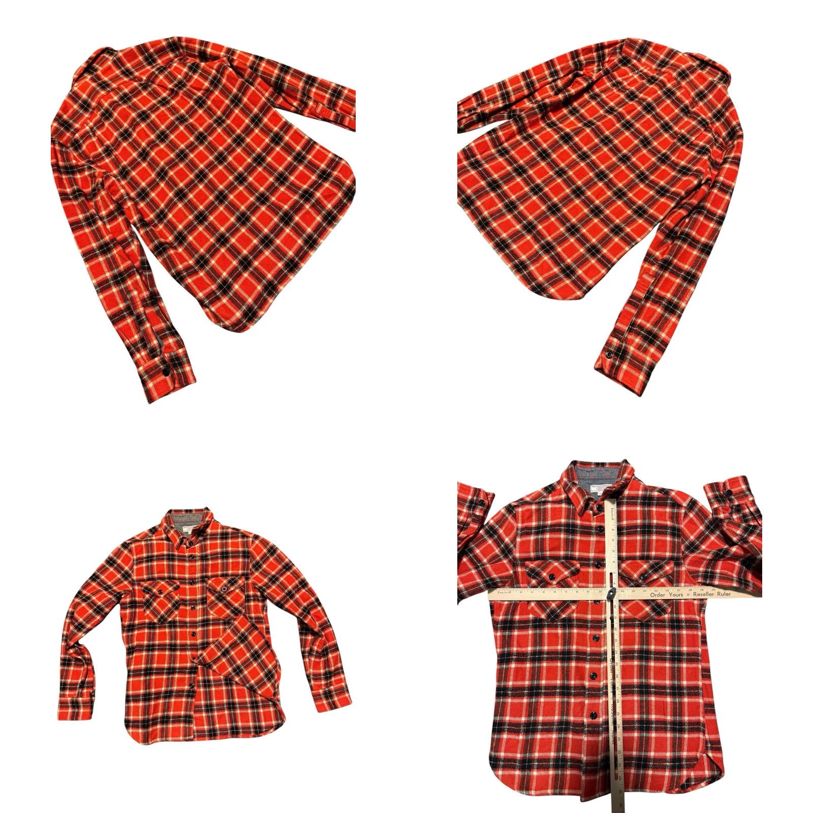 Wallace & Barnes Wallace & Barnes Heavyweight Flannel Shirt Plaid Men S Regular Cotton Multicolor Long Sleeve Button-Up with Pockets Size US S / EU 44-46 / 1 - 8 Thumbnail