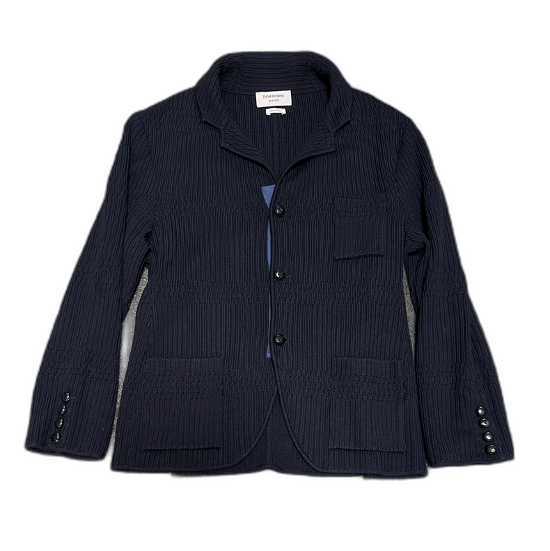 Thom Browne Thom Browne men's dark blue knit jacket Size US S / EU 44-46 / 1 - 1 Thumbnail