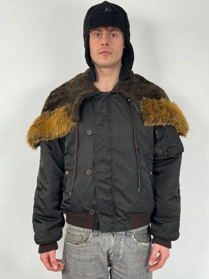 Versace AW2003 Versace Olive Green Aviator Bomber Jacket Size US M / EU 48-50 / 2 - 2 Thumbnail