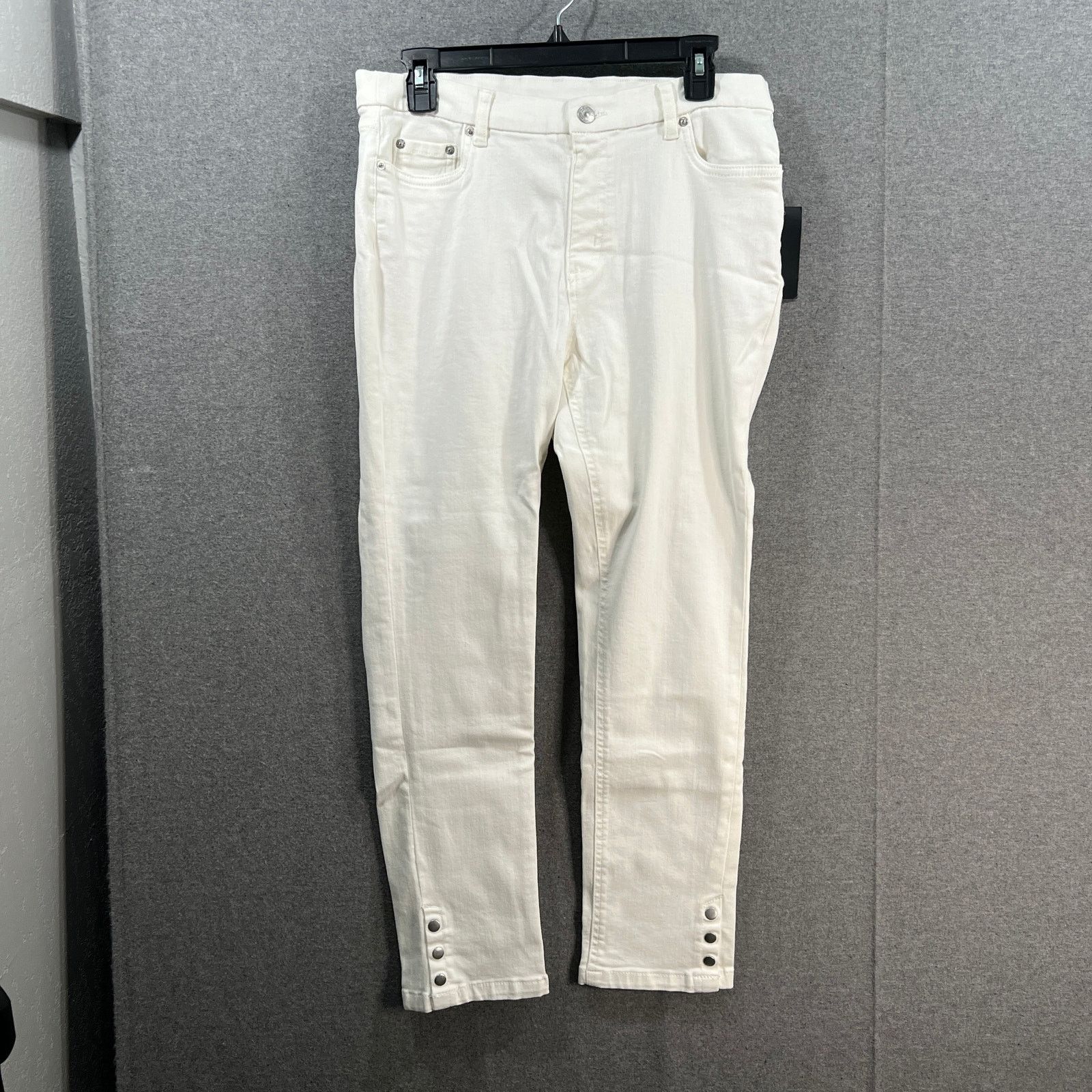 Other Denim & Co. Easy Stretch Petite Snap Cuff Slim Straight Jean Size 34" / US 12 / IT 48 - 1 Thumbnail