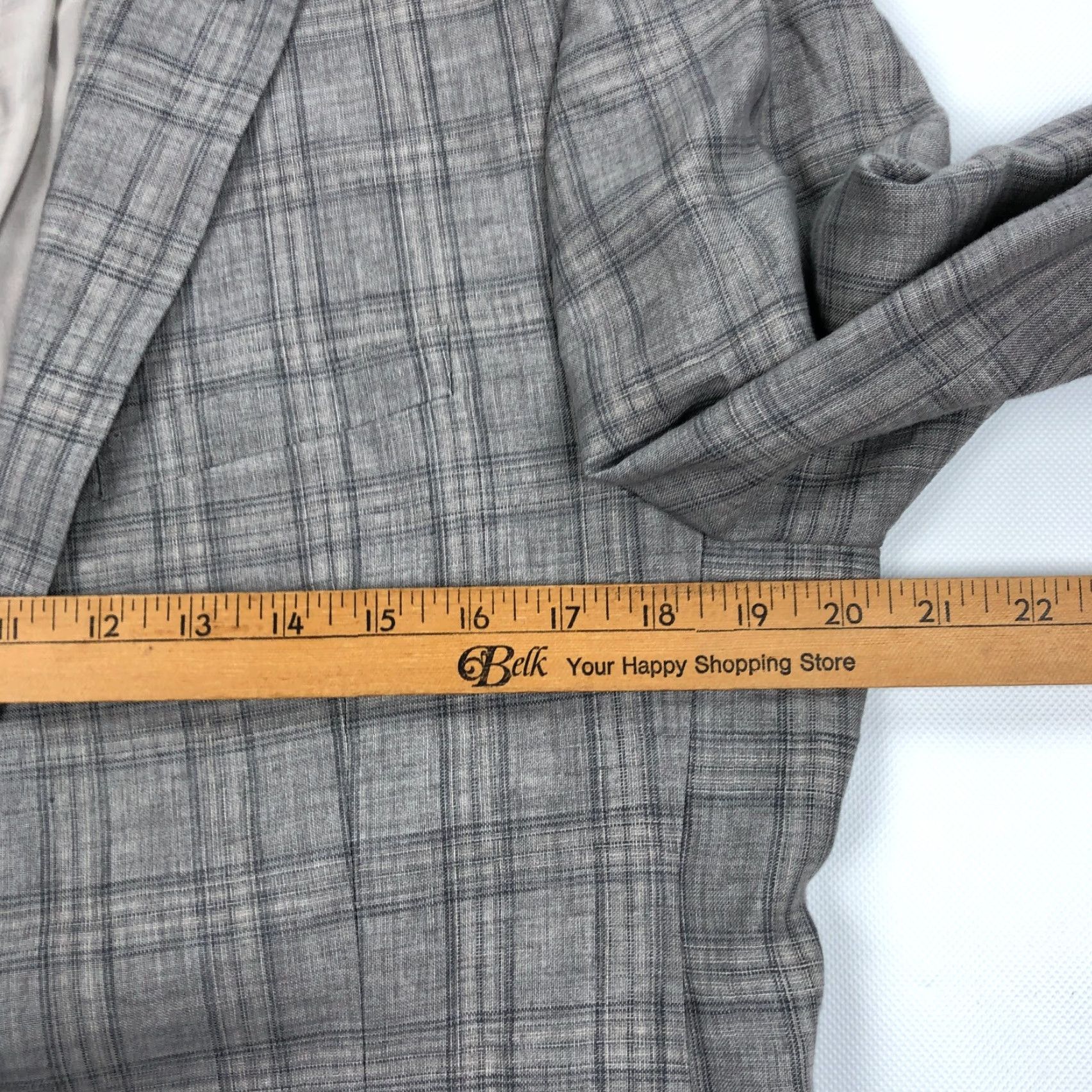 Calvin Klein Calvin Klein Blazer Suit Jacket Sport Coat Gray Plaid 40R Linen Mens Jacket Blazer 2 Button Notch Lapel Size 40R - 5 Thumbnail