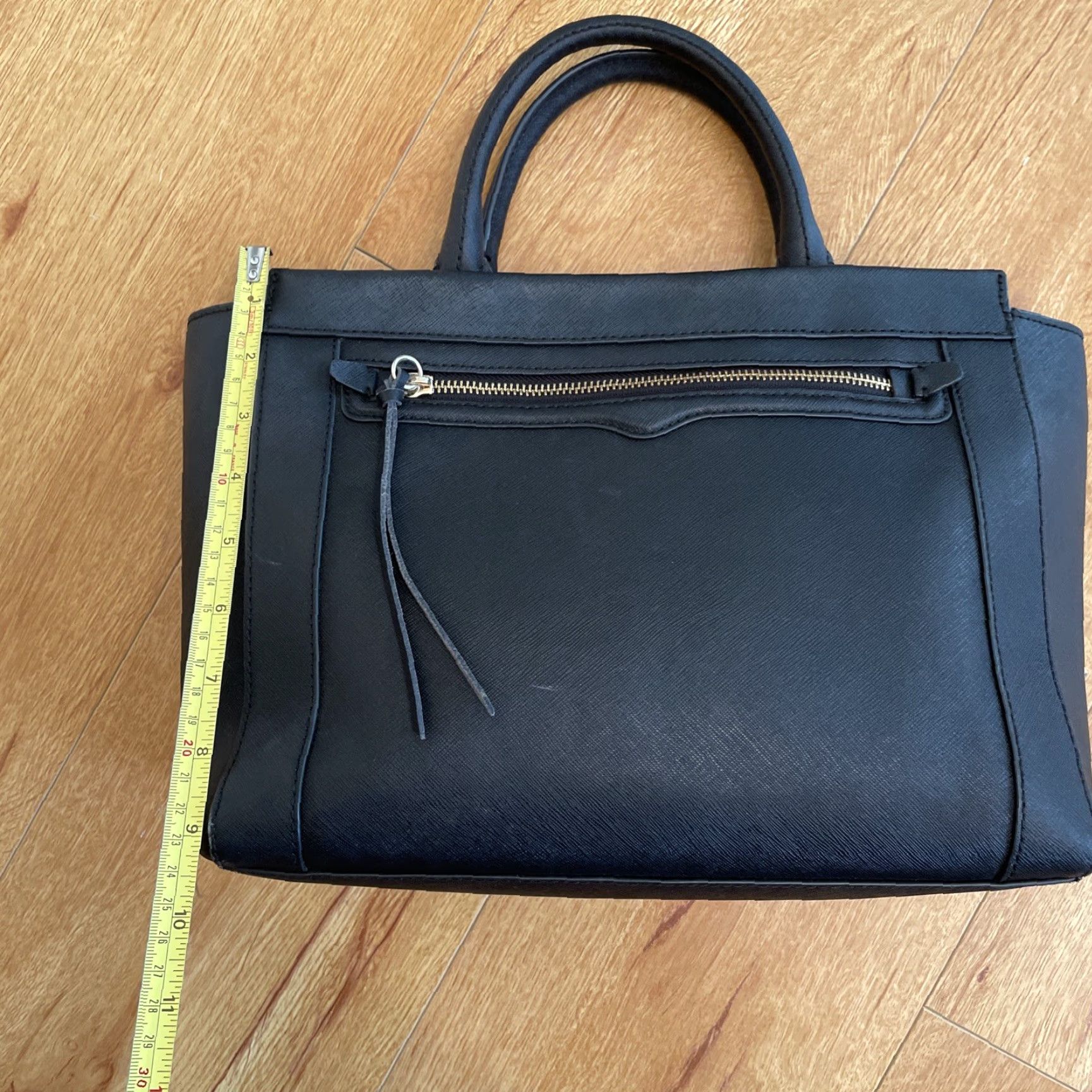 Rebecca Minkoff Rebecca Minkoff Mab Medium Leather Tote Bag Black Crossbody Crossgrain Leather Tote Bag Womens MAB Black Hardware Gold 2000s? Size ONE SIZE - 7 Thumbnail