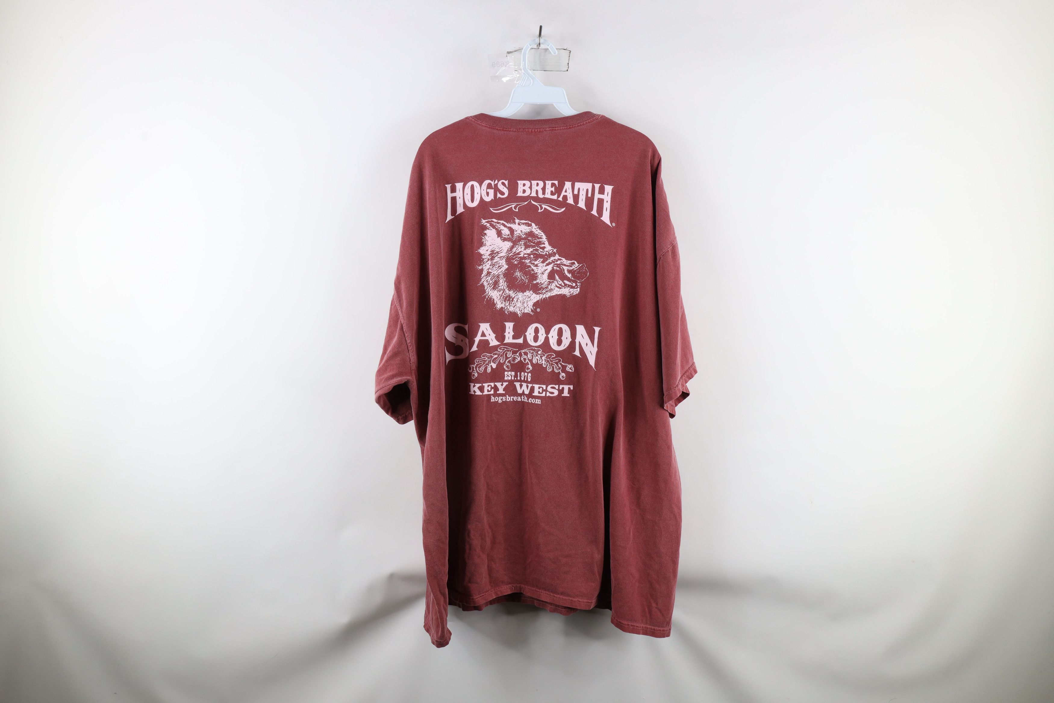 Vintage Vintage Y2K Streetwear Stonewash Breath Saloon T-Shirt Red Size US XXL / EU 58 / 5 - 9 Thumbnail