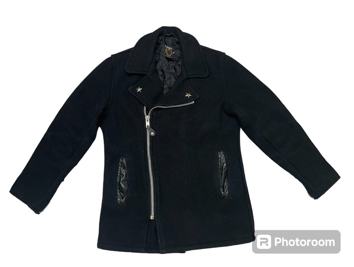 Schott 90s SCHOTT NYC DOUBLE COLLAR JACKET WOOL AND LEATHER Size US S / EU 44-46 / 1 - 1 Thumbnail