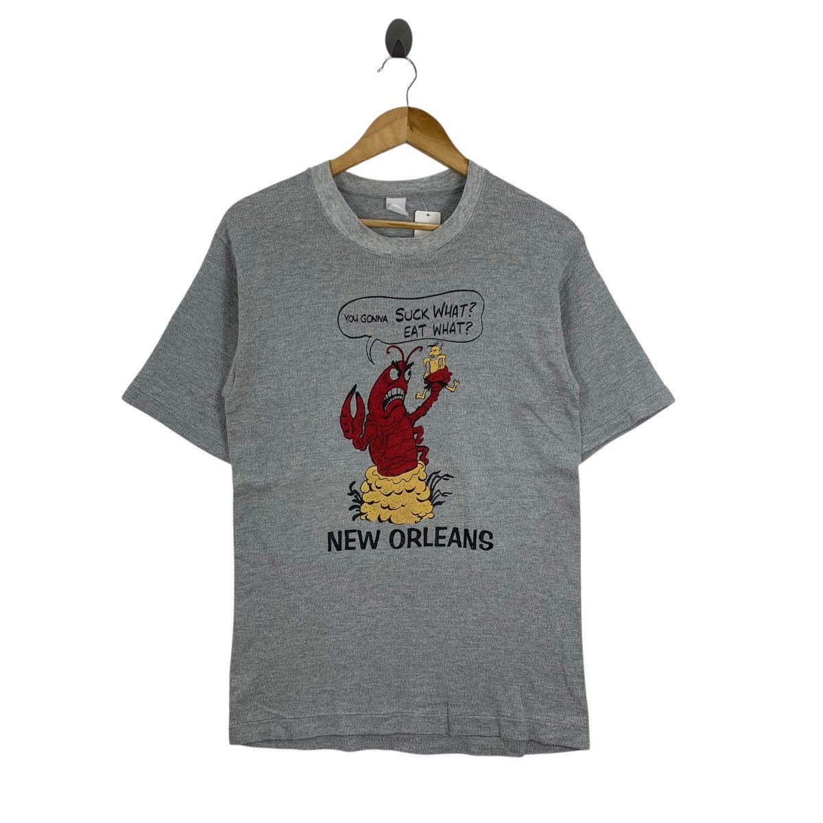 Vintage Vintage 90s NEW ORLEANS You Gonna Suck What? Cartoon Tshirt Size US S / EU 44-46 / 1 - 1 Thumbnail