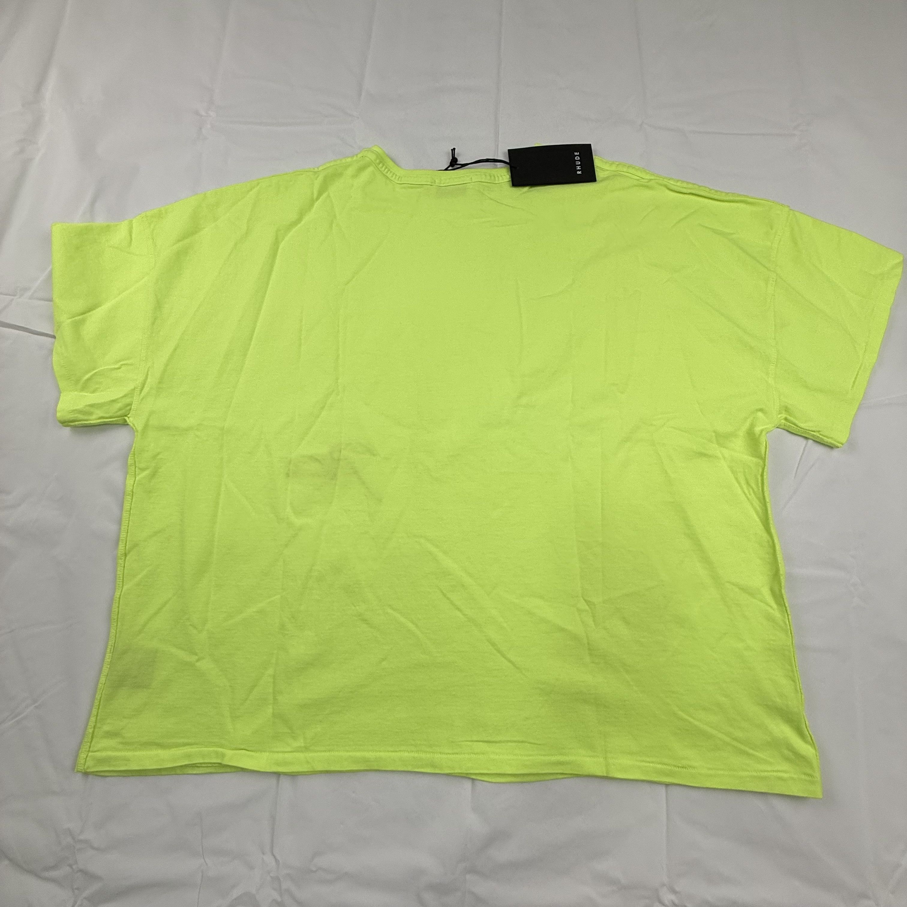 Rhude Rhude Mens Neon Yellow Script Logo Boxy T-Shirt XL Size US XL / EU 56 / 4 - 8 Thumbnail