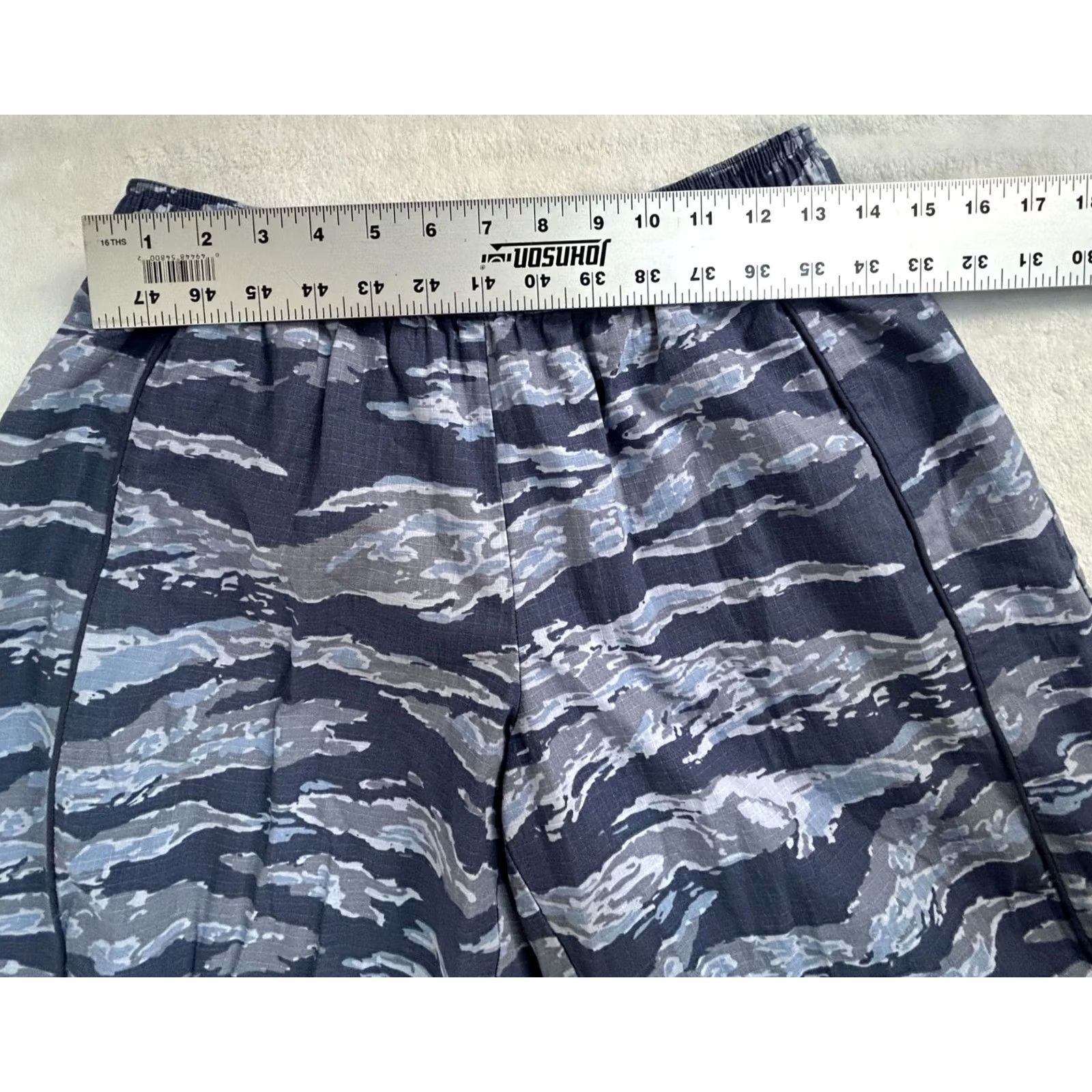 Bdg BDG Mens Small Grey & Blue Cargo Army Combat Pants Tiger Stripe Camo Adjustable Size US 29 - 6 Thumbnail