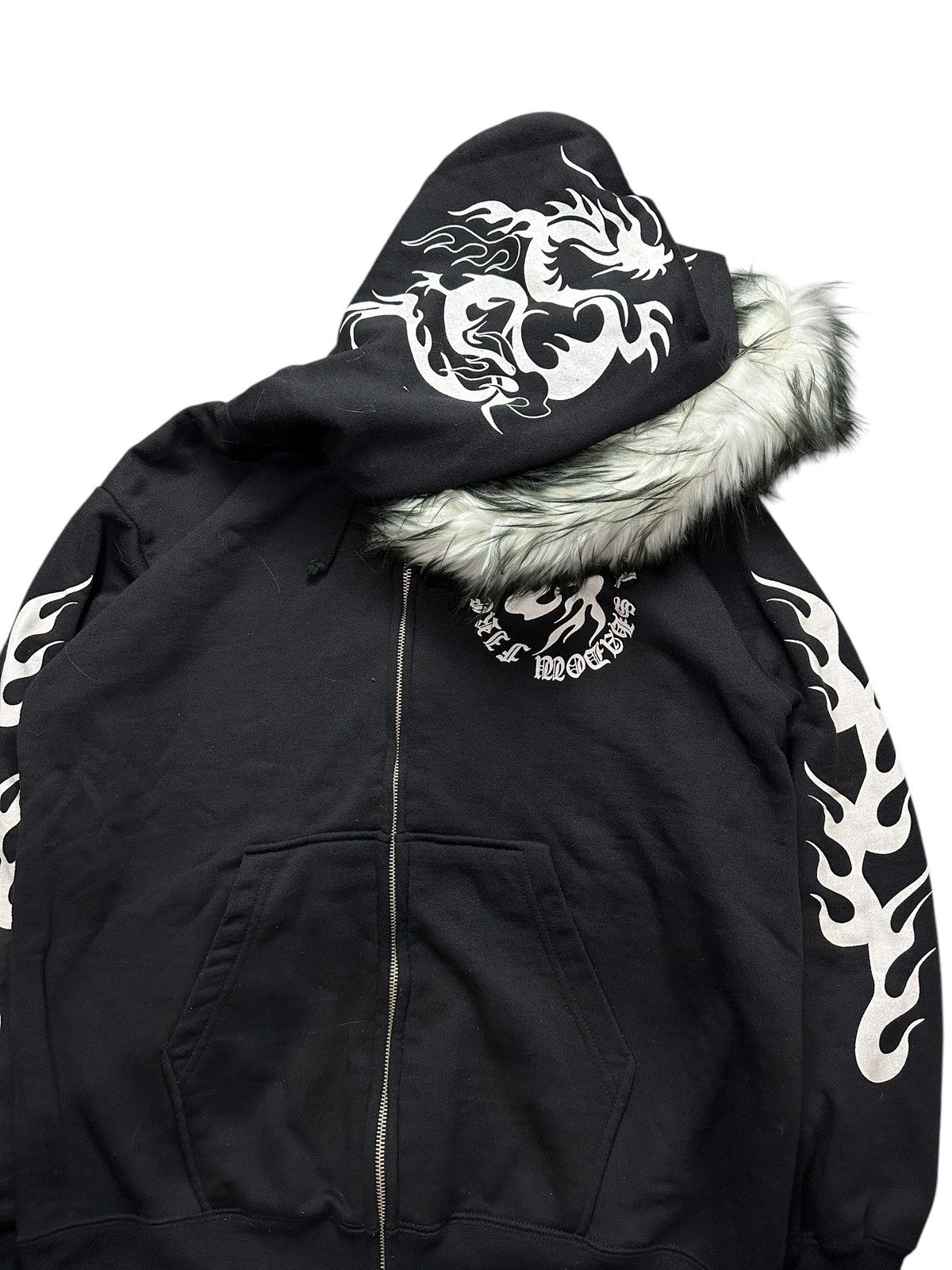 Japanese Brand WALL OF FAME TRIPLE DRAGON Zip Fur Hoodie IFSIX LGB STYLE Size US L / EU 52-54 / 3 - 9 Thumbnail