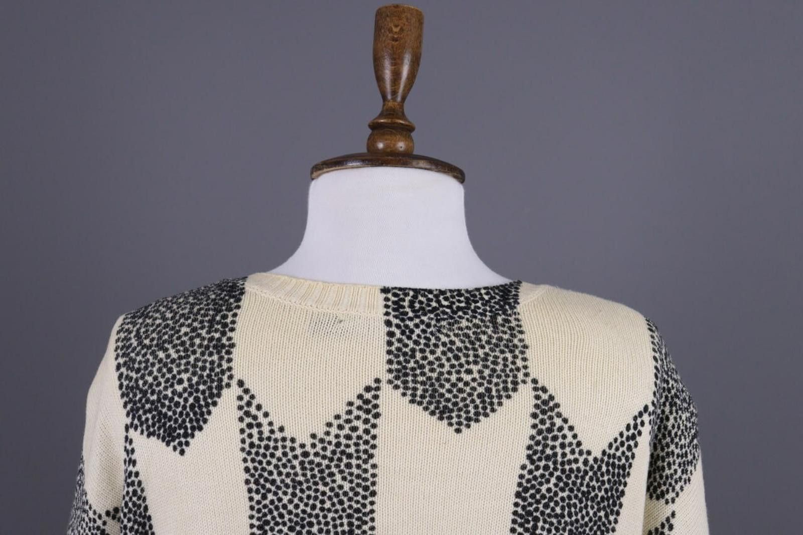 Designer Gudrun Sjoden Beige Zig Zag 3/4 Sleeve Knit Sweater Size S Size S / US 4 / IT 40 - 12 Thumbnail