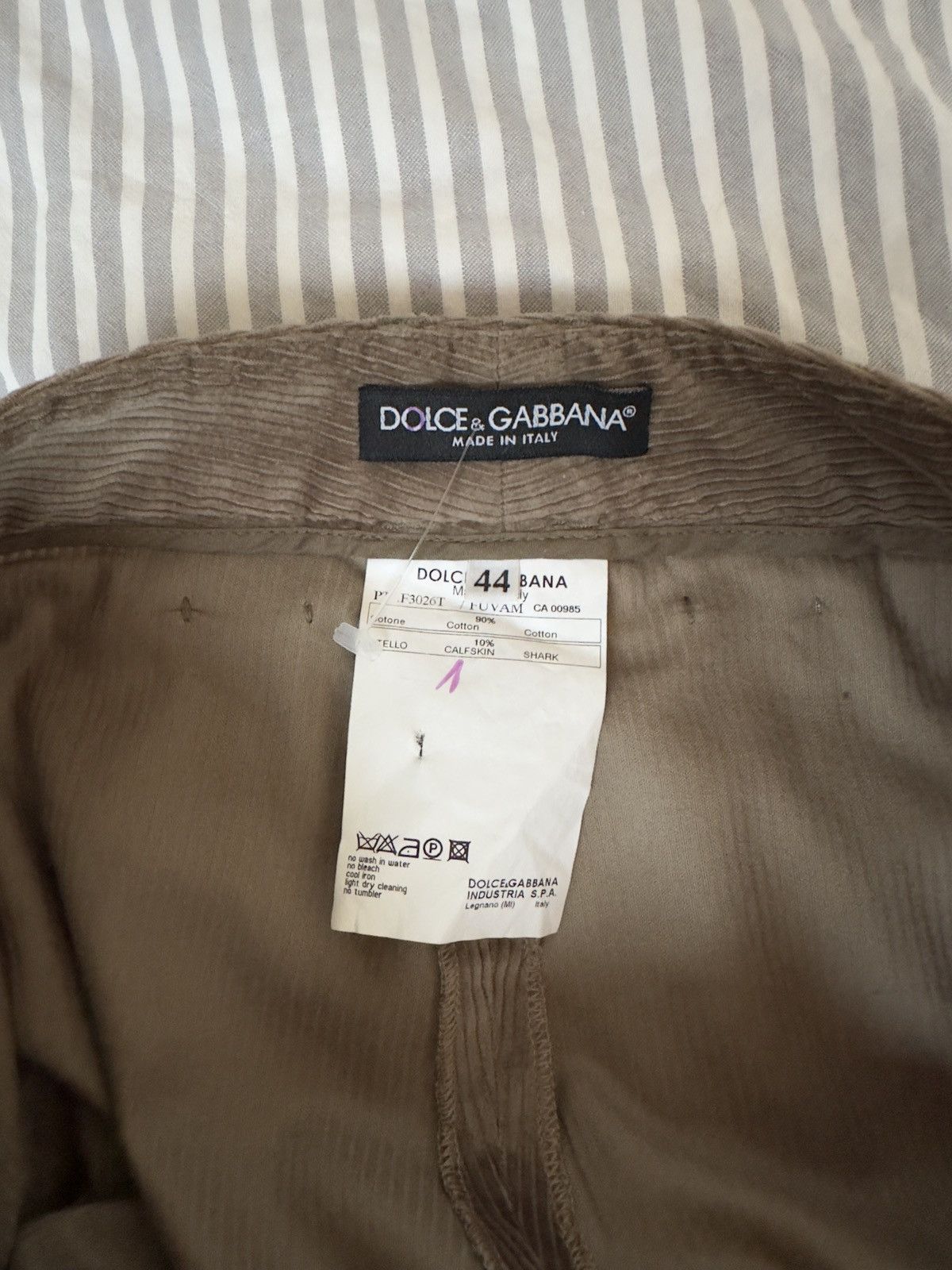 Dolce & Gabbana Dolce & Gabbana Beige Corduroy Pants Made In Italy 44 Size 30" / US 8 / IT 44 - 6 Thumbnail