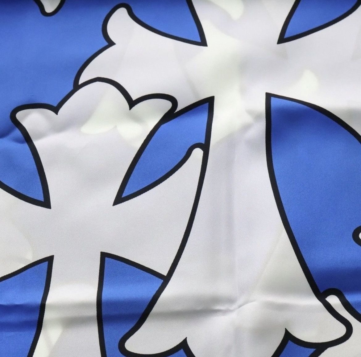 Chrome Hearts Chrome Hearts CH Cross Print Silk Scarf White/Blue Size ONE SIZE - 2 Thumbnail