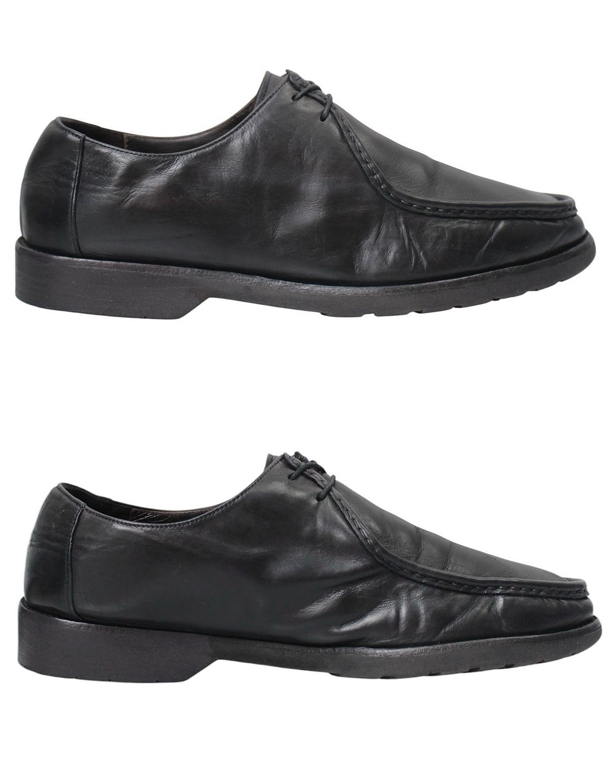 Japanese Brand 2000S TANDY BLACK LEATHER MOC TOE DERBY Size US 8 / EU 41 - 1 Thumbnail