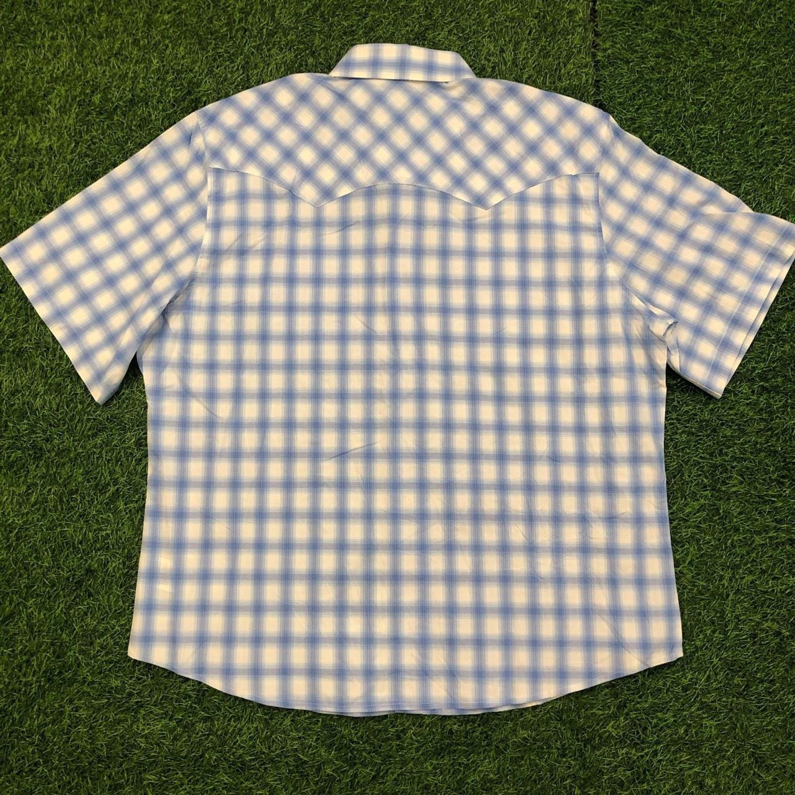 Wrangler Wrangler Plaid Button Front Pocket Work/Utility/Fishing Polo Size US XXL / EU 58 / 5 - 2 Thumbnail