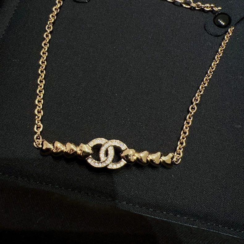 Chanel Chanel Chocker gold love beaded double c rhinestone necklac Size ONE SIZE - 5 Thumbnail