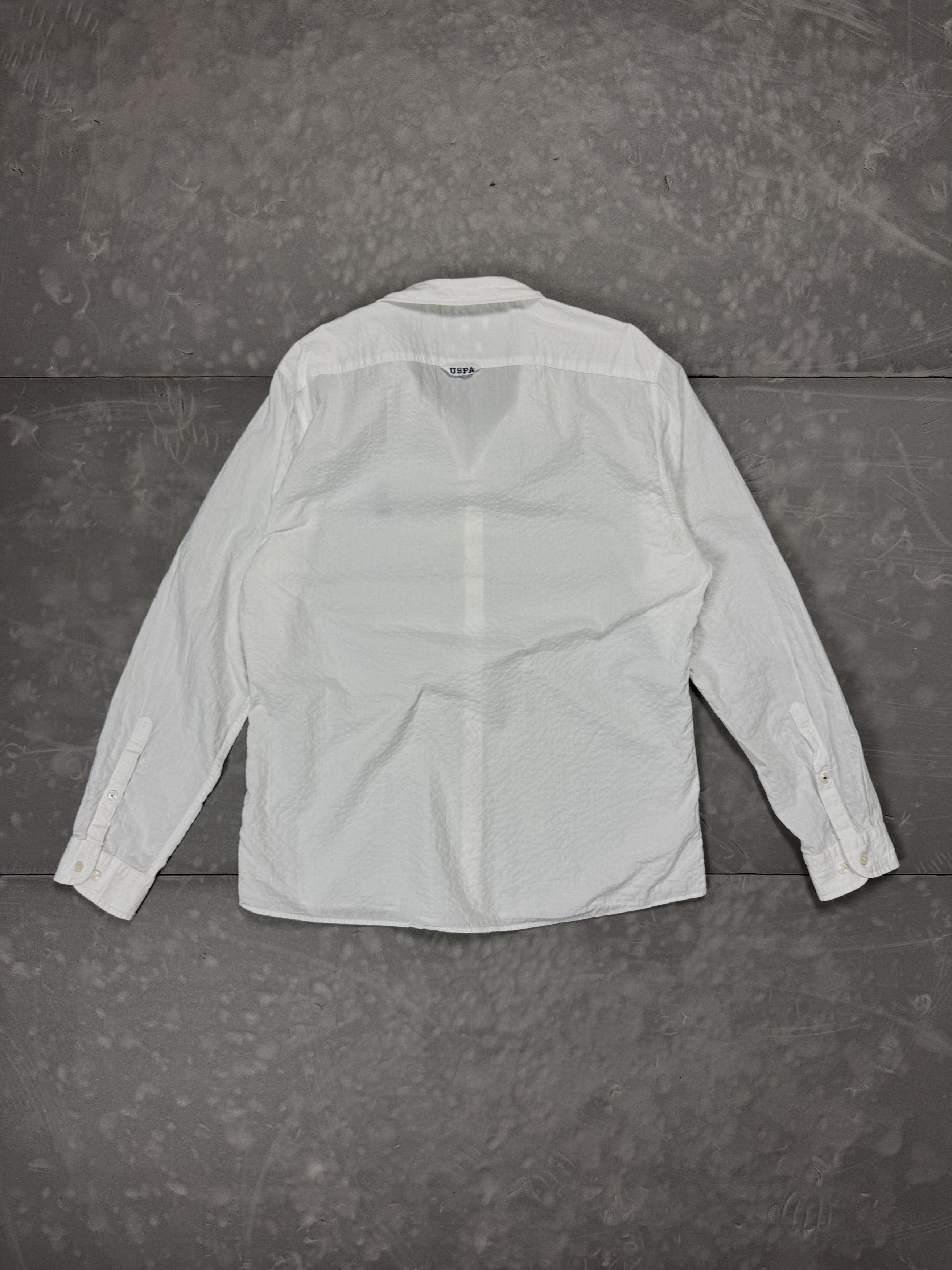 U.S. Polo Assn. × Vintage U.S. Polo Assn white summer formal shirt y2k casual Size US L / EU 52-54 / 3 - 2 Thumbnail