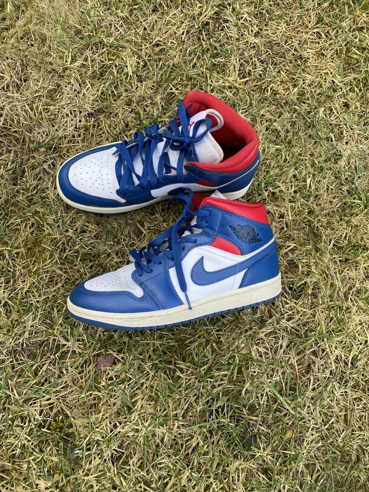 French Blue Aj1 Blue And Red Nike Air Jordan Mid “French Blue Fire