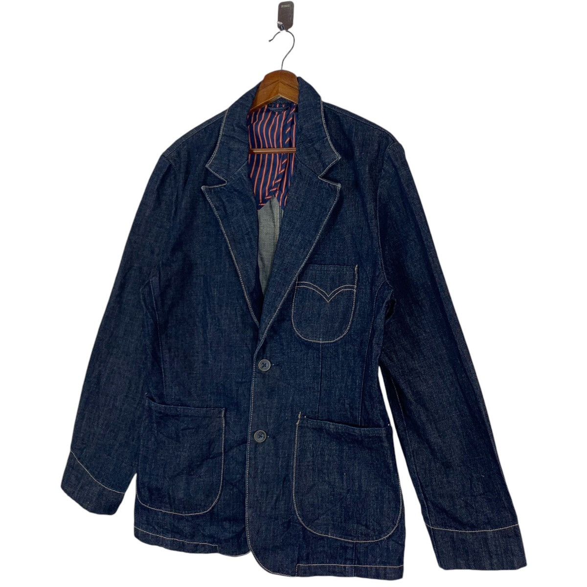 Levi's × Levi's Vintage Clothing Vintage Levis Red Tab Blue Denim Cardigan Jacket Size L / US 10 / IT 46 - 2 Thumbnail