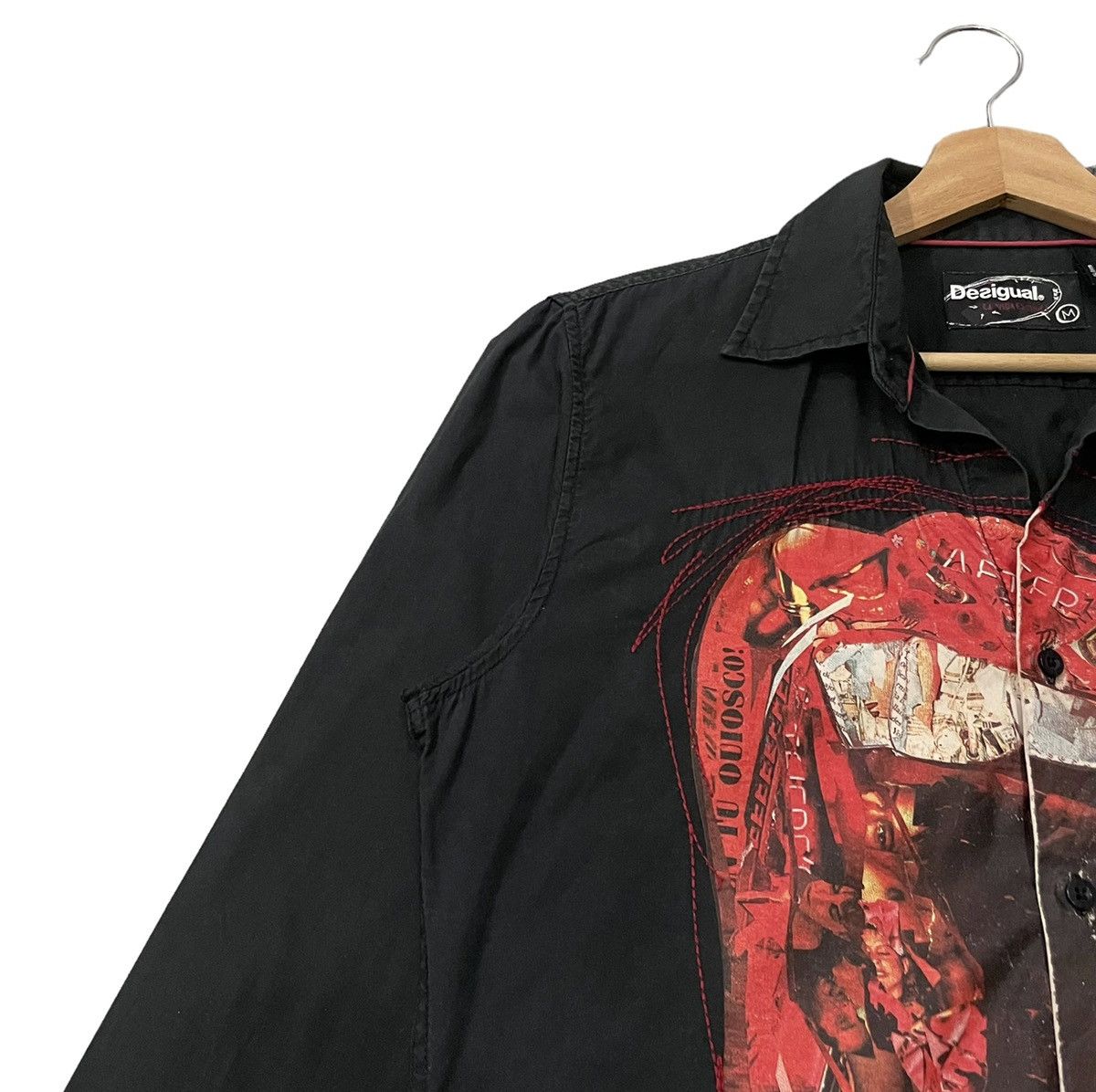 Le Grande Bleu (L.G.B.) Vintage Desigual “La Vida Es Chula” Slimfit Long Sleve Shirt Size US M / EU 48-50 / 2 - 5 Thumbnail
