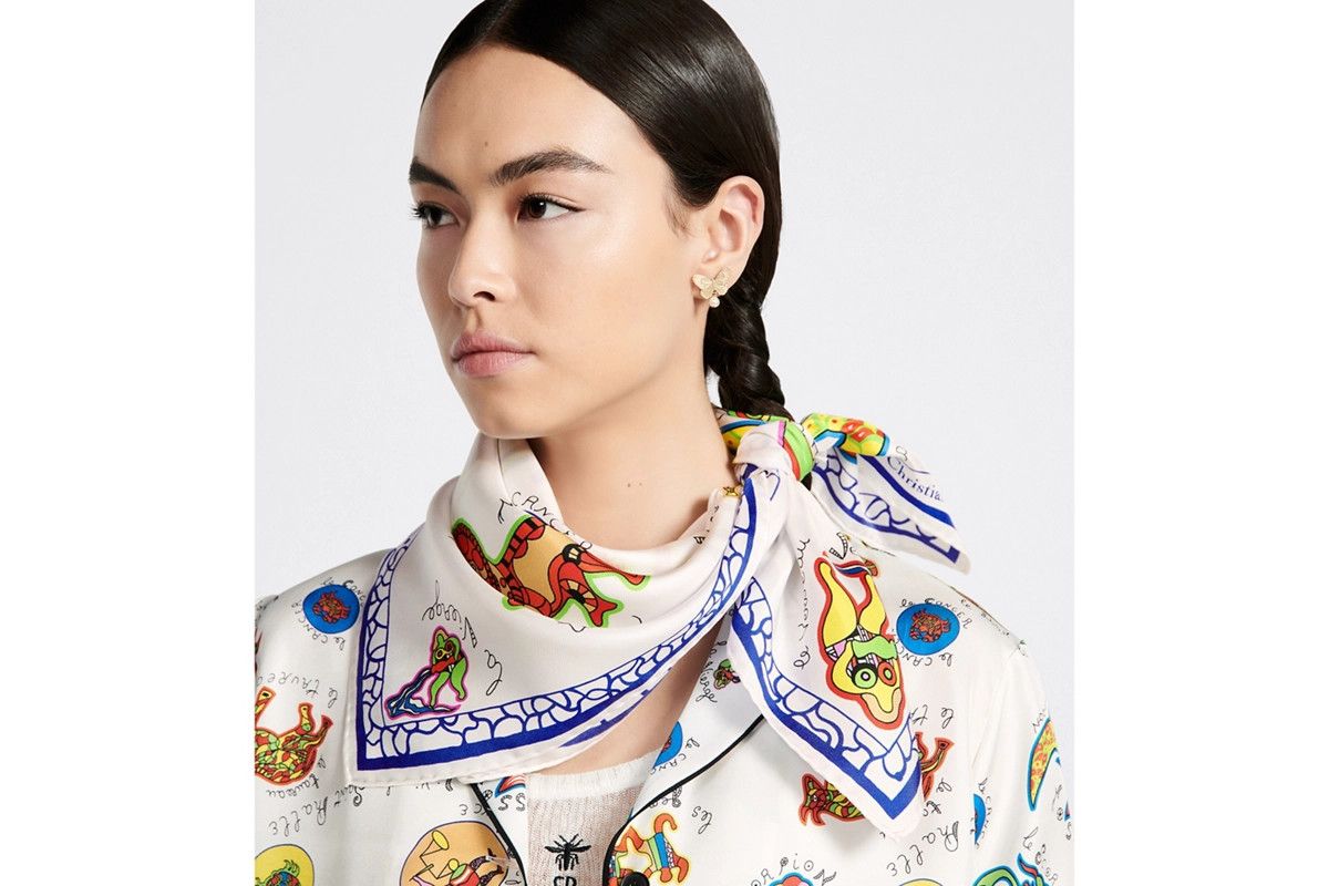 Dior o1bcso1str0226 Size:OS/Zodiac 70 Square Scarf in Multicolor Size ONE SIZE - 5 Thumbnail