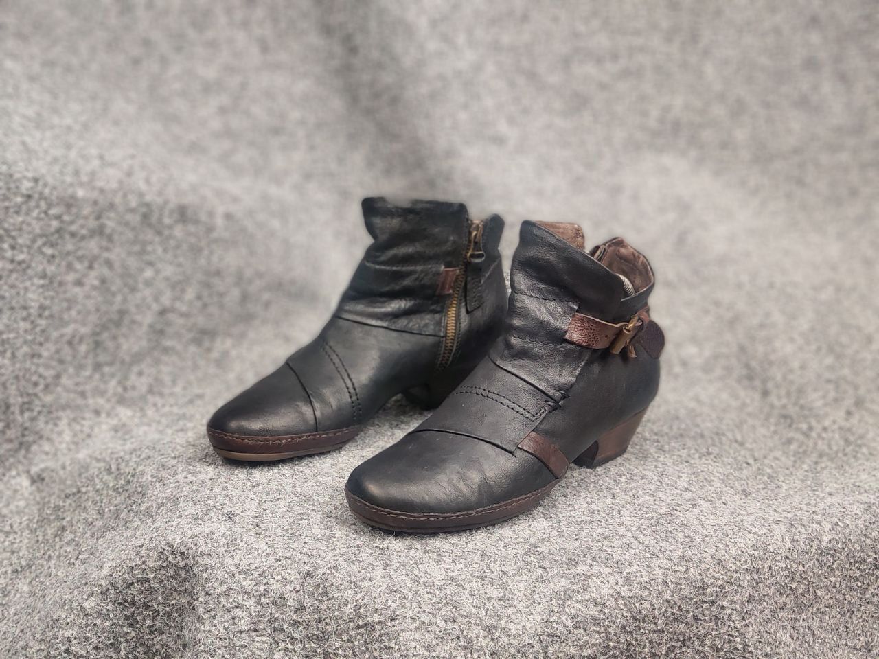 A.S.98 A.S.98 Airstep Itay Design Zip Buckle Boho Biker Ankle Boots Size US 8 / IT 38 - 10 Thumbnail