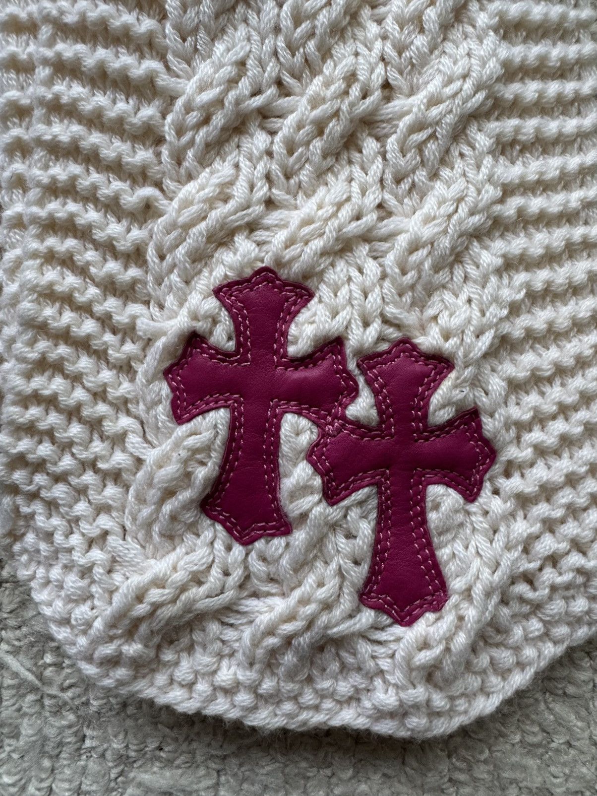 Chrome Hearts CHROME HEARTS Friends and Family Limited White Knitted Scarf Size ONE SIZE - 2 Thumbnail