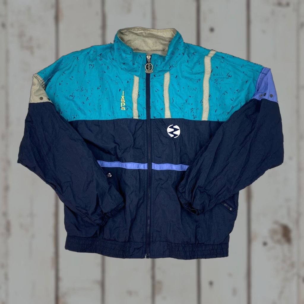 Vintage VINTAGE IXSPA Windbreaker Nylon Jacket Street Hip Hop Medium Blue 80s 90s Mens Size US M / EU 48-50 / 2 - 1 Thumbnail
