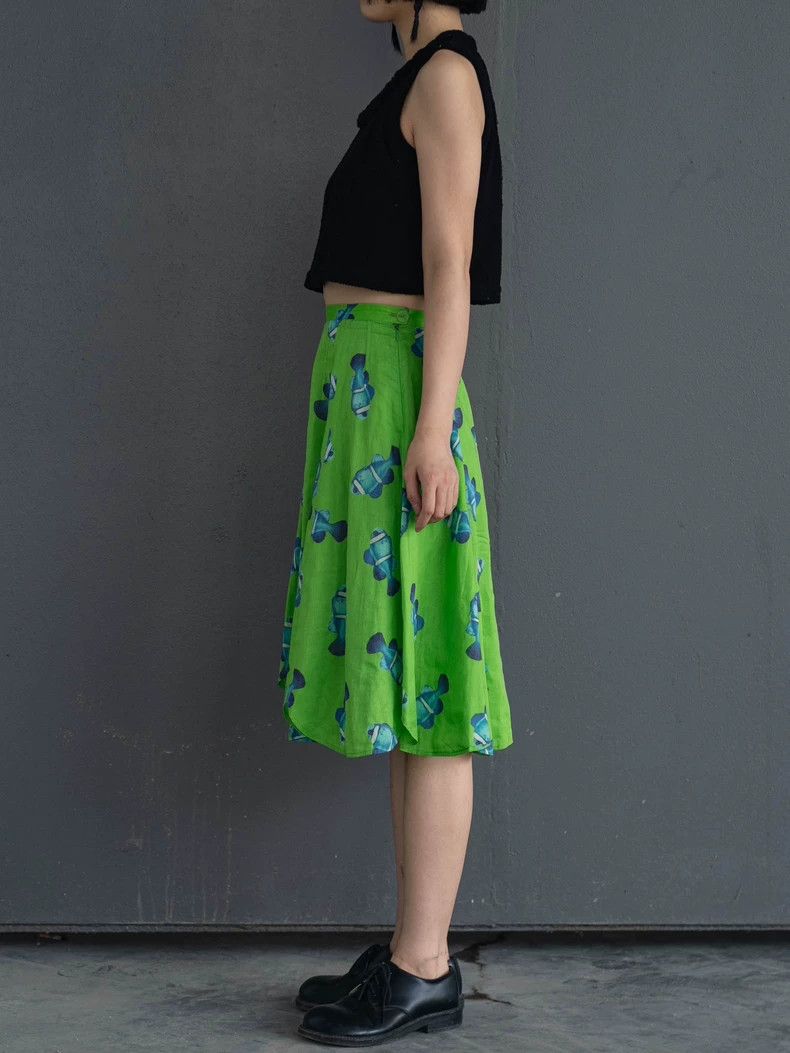 Kenzo KENZO Vintage green tropical fish half skirt Size 25" / US 0 / IT 36 - 3 Thumbnail