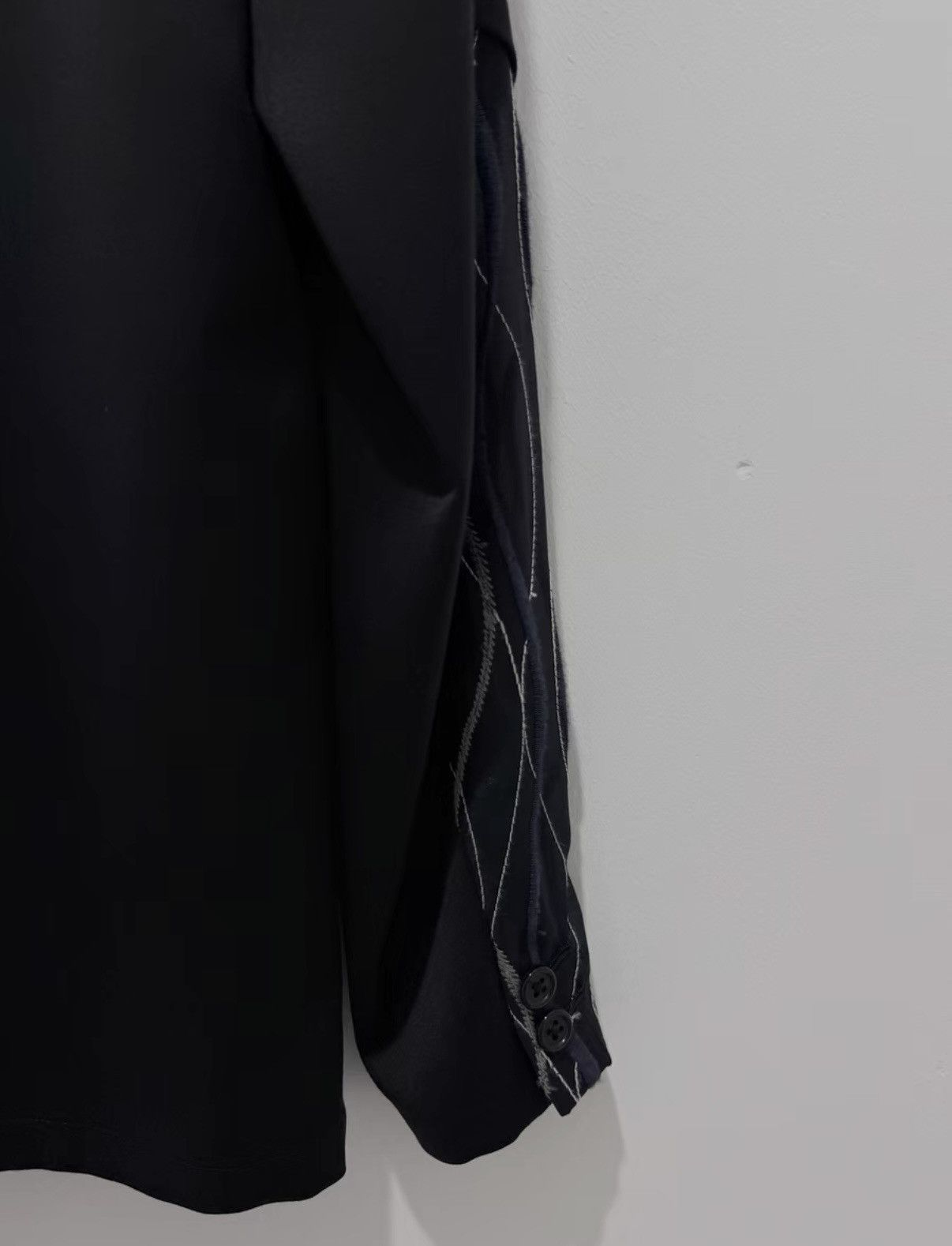 Japanese Brand 【UNITED TOKYO】Japanese-Made Black Patchwork Blazer Size 46L - 6 Thumbnail