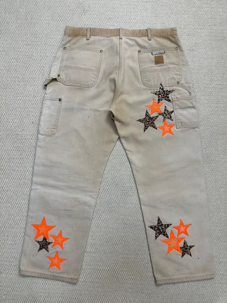 Chrome Hearts CHROME HEARTS 36 Orange star leather knee overalls Size US 36 / EU 52 - 3 Thumbnail