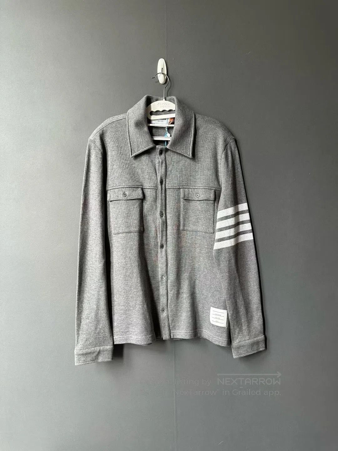 Thom Browne Thom Browne Grey Knit Shirt Jacket| Size US M / EU 48-50 / 2 - 1 Thumbnail