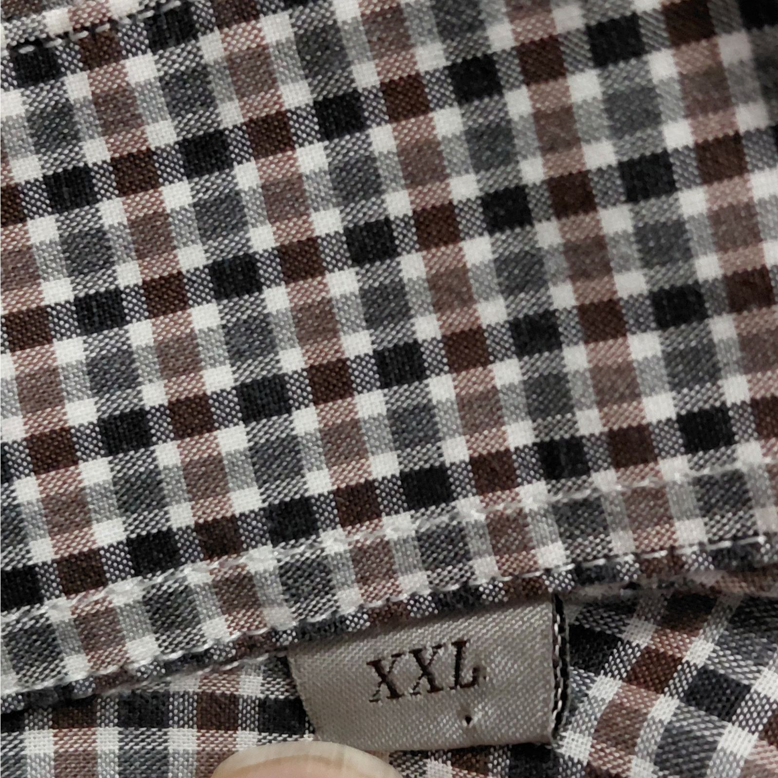 Canali Canali Mens Shirt XXL Check Print Button Front Long Sleeve Size US XXL / EU 58 / 5 - 7 Thumbnail