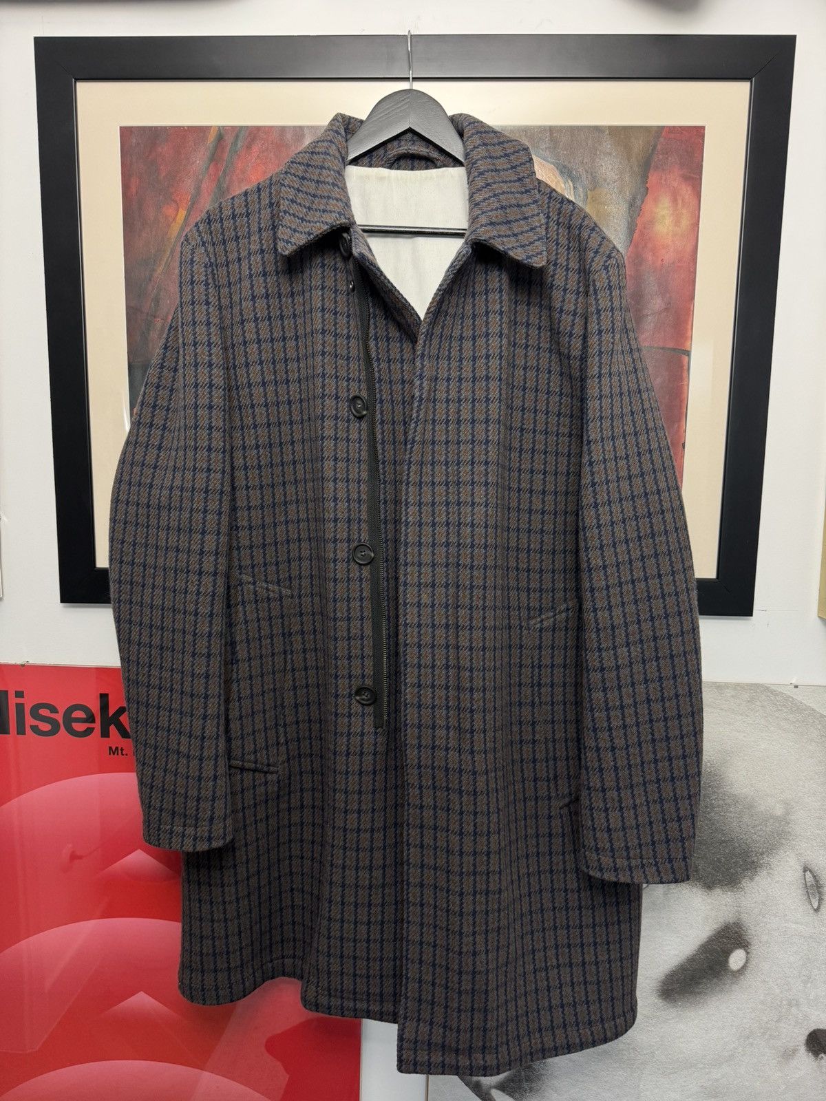 Acne Studios Acne Studios PAW17 Marc Check Heavy Wool Coat Jacket Rare Size US M / EU 48-50 / 2 - 2 Thumbnail