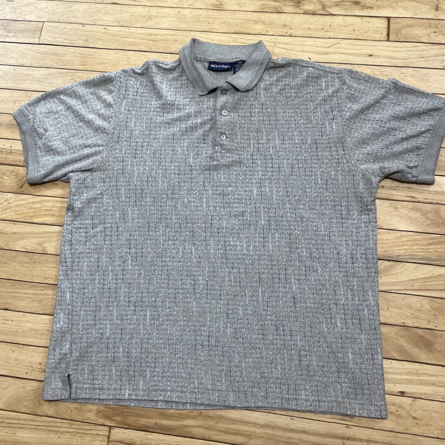 Vintage VINTAGE Puritan Polo Shirt Knit Textured Y2k Cotton Short Sleeve Button Brown Blue Yellow Spec 3D XL Mens Size US XL / EU 56 / 4 - 3 Thumbnail
