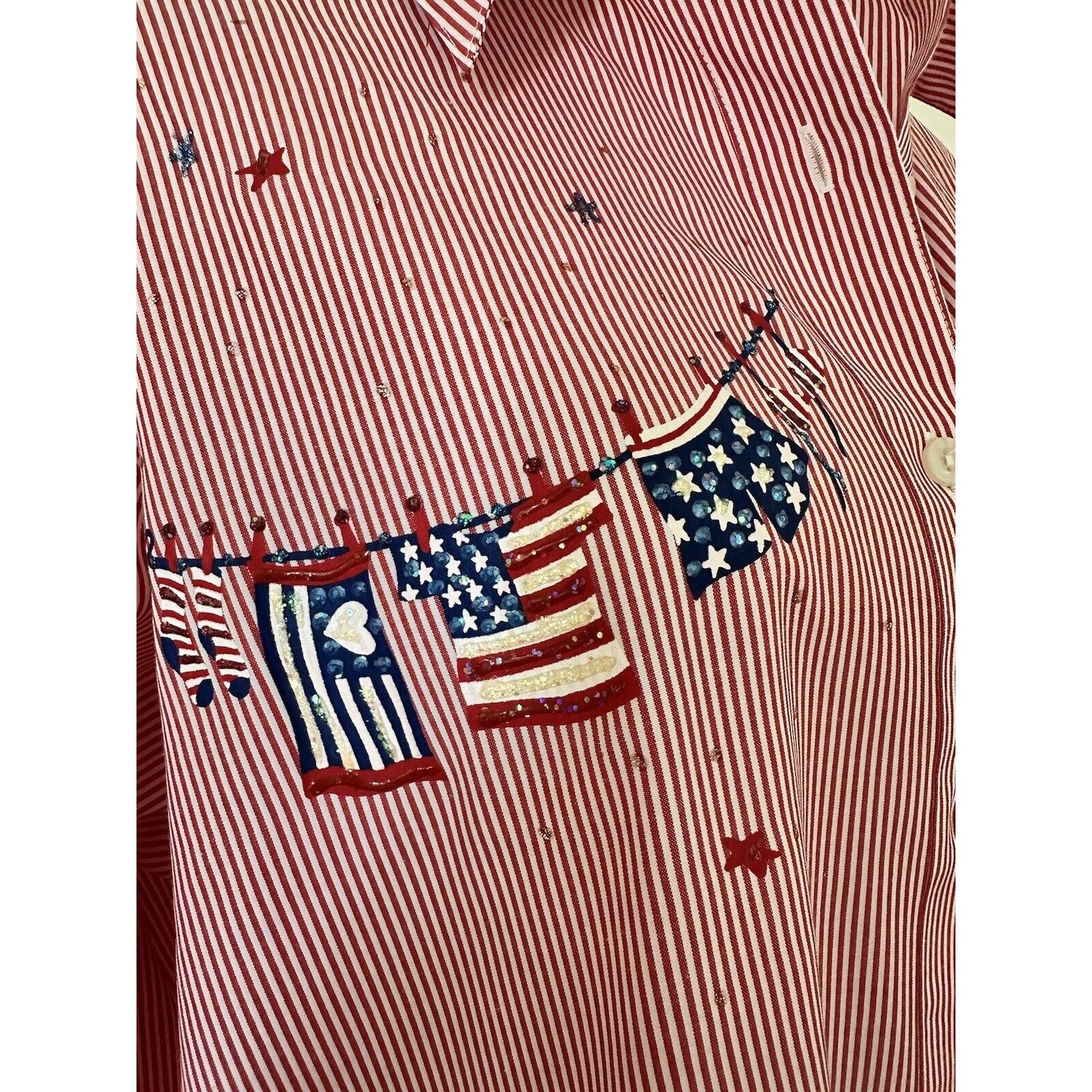 Other Vintage Patriotic USA Flag StarsWomen’s Button Down Sz M Size M / US 6-8 / IT 42-44 - 3 Thumbnail